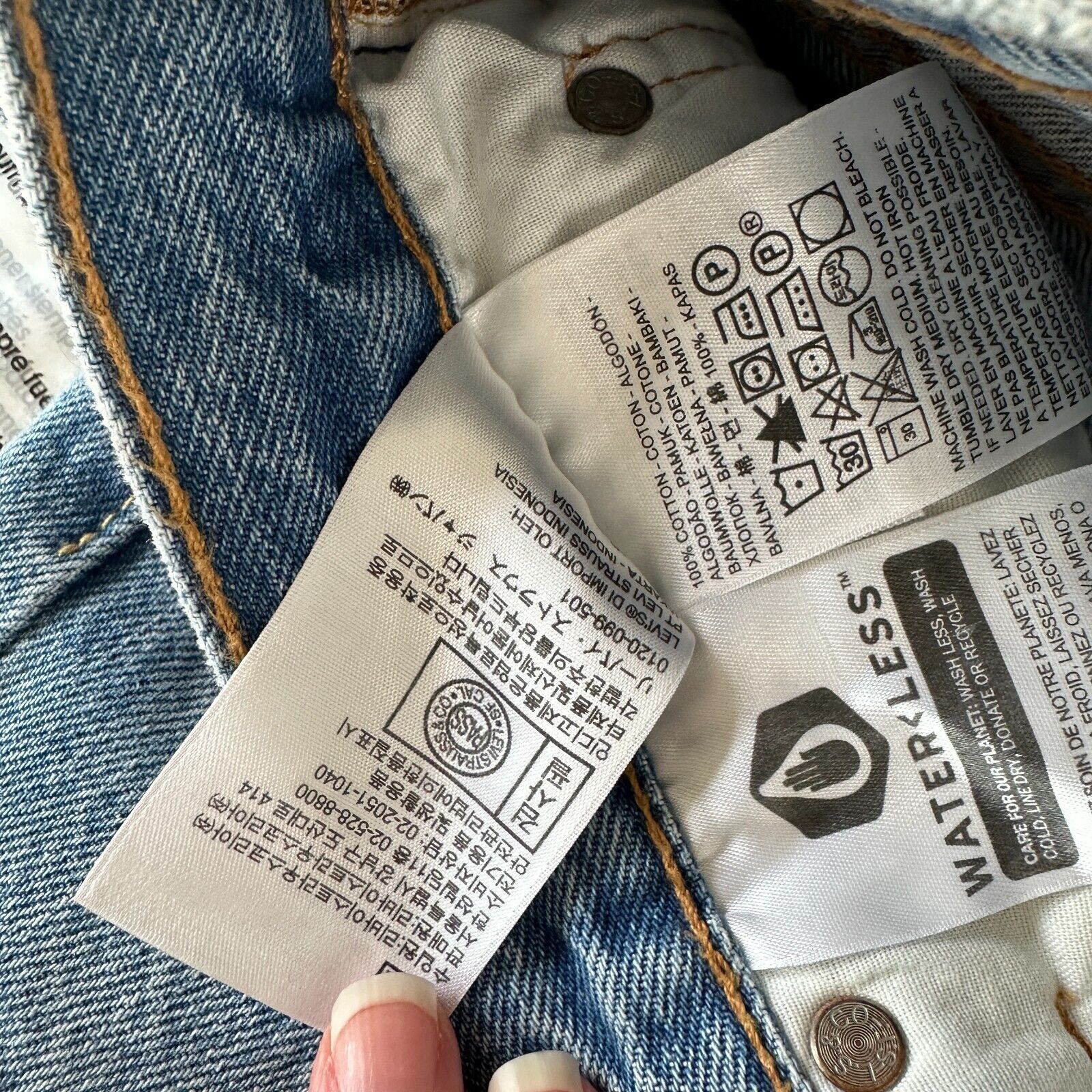 Lee NWT Lee 501 Skinny Non Stretch Distressed Button Jean 29 Size 29" - 12 Thumbnail