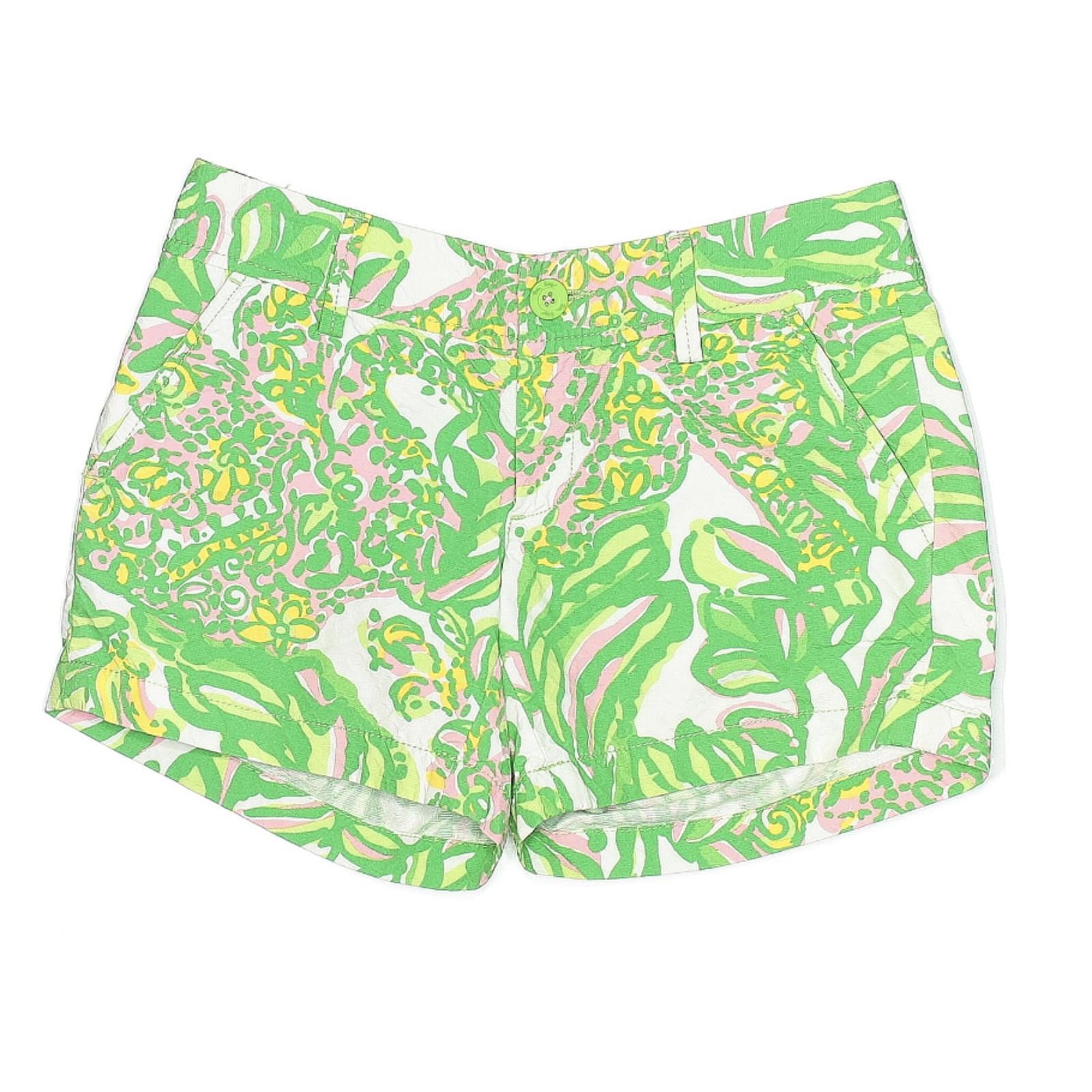 Other Lilly Pulitzer Pink Green Cotton Shorts Size 0 Size 25" / US 0 / IT 36 - 1 Thumbnail