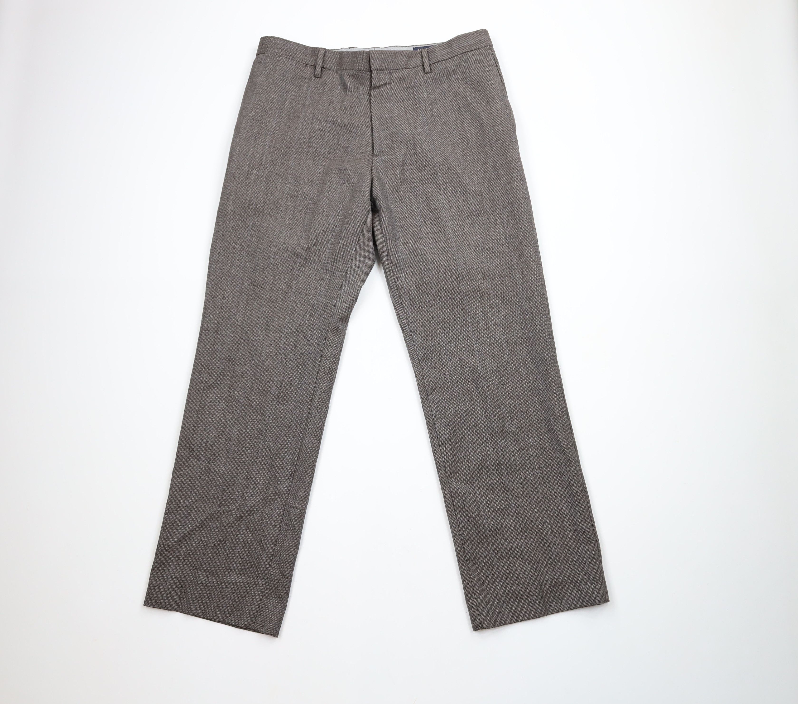 Banana Republic × Vintage Banana Republic Fit Wool Wide Leg Chino Pants Trousers Brown Size US 33 - 1 Thumbnail