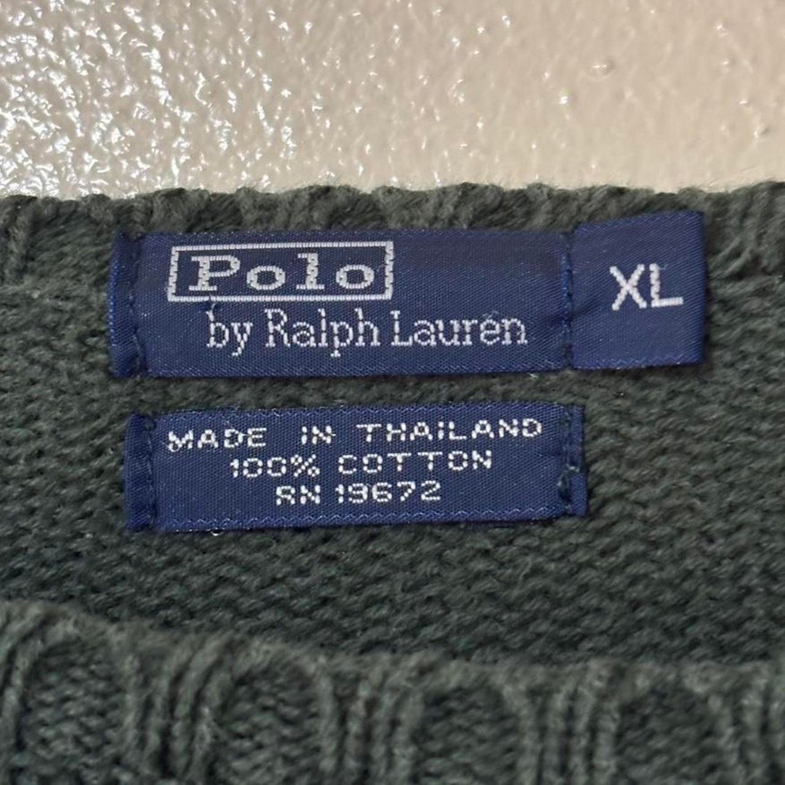 Polo Ralph Lauren Vintage 90s Polo Ralph Lauren Green Knit Crewneck Sweater Size US XL / EU 56 / 4 - 4 Thumbnail