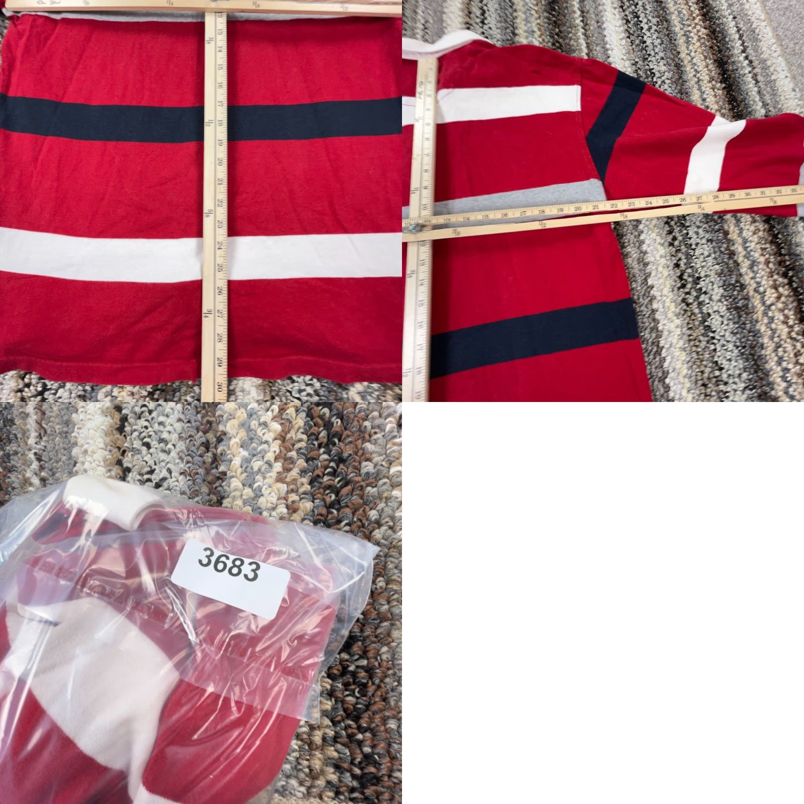 Chaps VINTAGE Chaps Ralph Lauren Rugby Shirt Men L Red Striped Heavy Y2K 2000s Polo Shirt, Polo, Classic, American, Preppy, Casual Mens Shirt Size US L / EU 52-54 / 3 - 8 Thumbnail