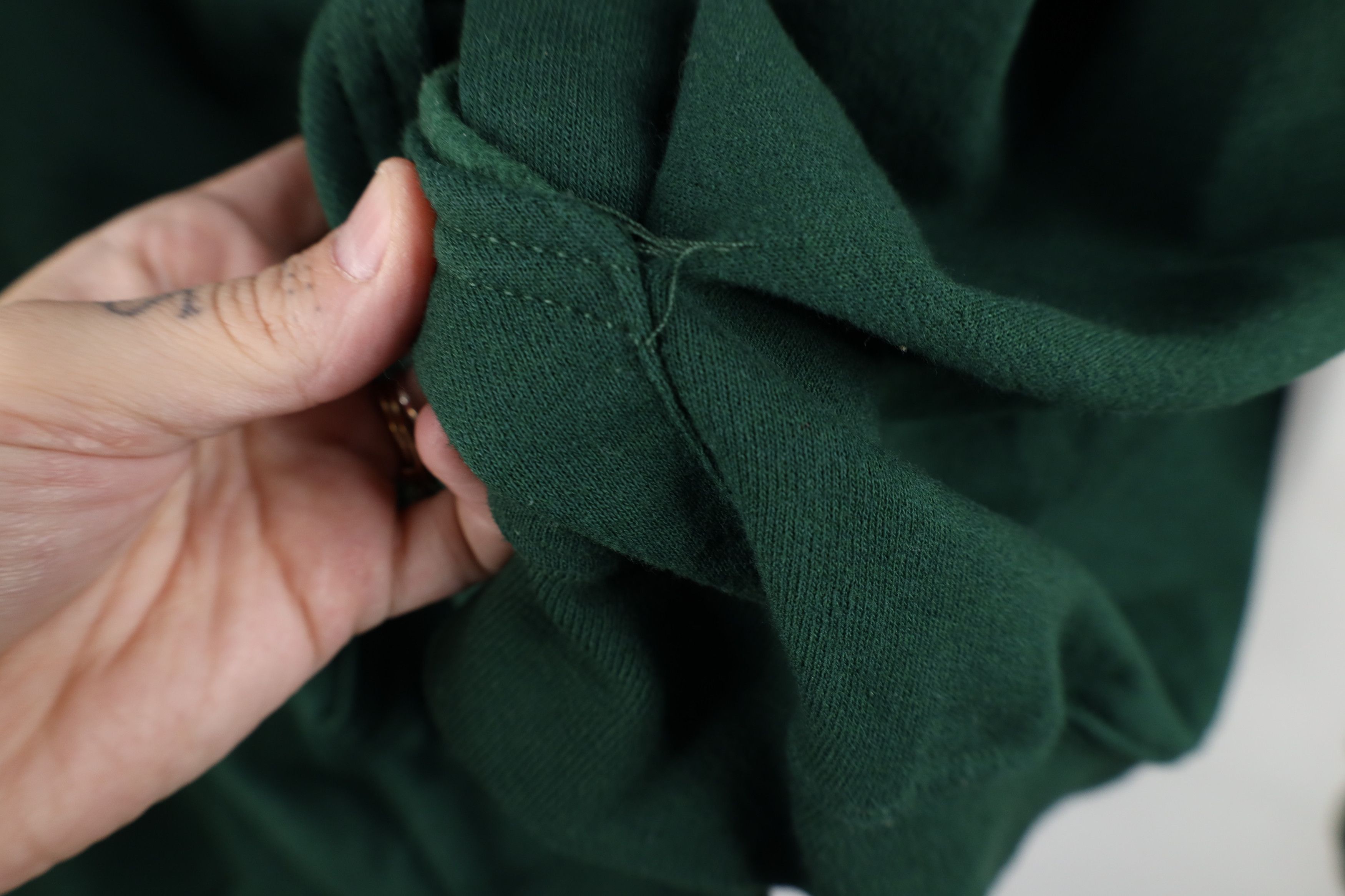 Vintage Vintage 90s Streetwear Blank Hoodie Sweatshirt Dark Green Size US XXL / EU 58 / 5 - 6 Thumbnail