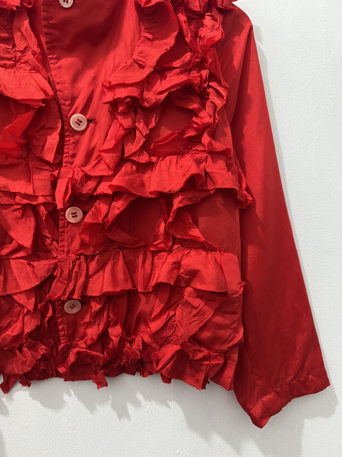 Comme des Garcons Comme des Garçons - AD2014 Red Ruffled Shirt Size S / US 4 / IT 40 - 8 Thumbnail