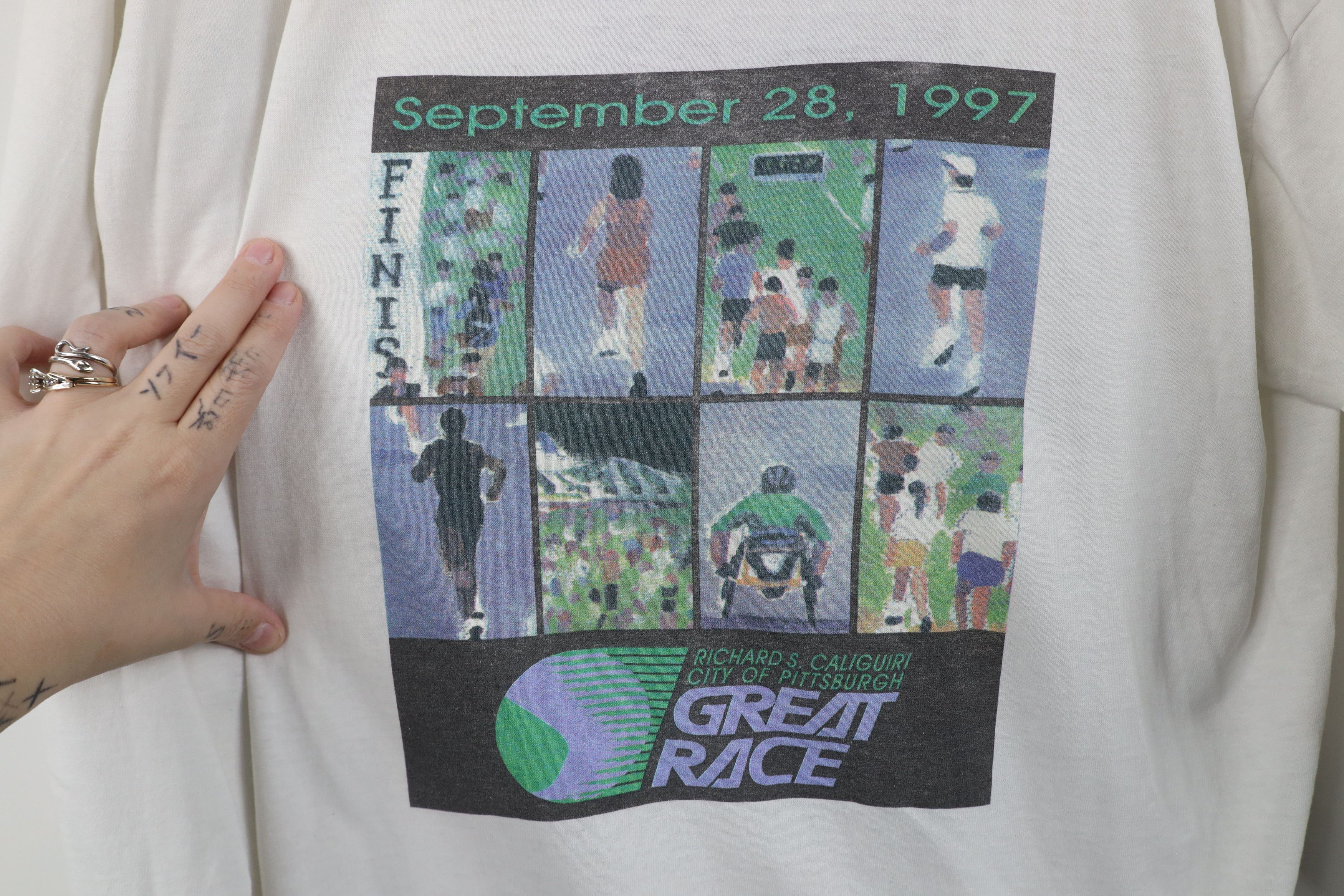 Vintage Vintage 90s Great Race Road Running Long Sleeve T-Shirt USA Size US XL / EU 56 / 4 - 6 Thumbnail