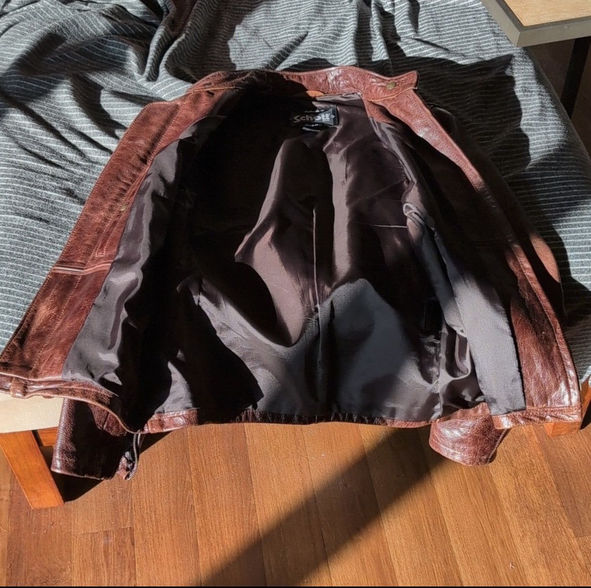 Schott Schott Brown 654 Cafe Leather Jacket (M) Size US M / EU 48-50 / 2 - 4 Thumbnail