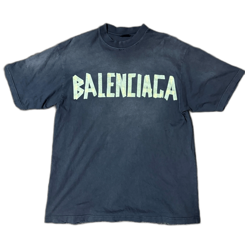 Balenciaga Balenciaga Distressed Logo Short Sleeve Tee Size US S / EU 44-46 / 1 - 1 Thumbnail