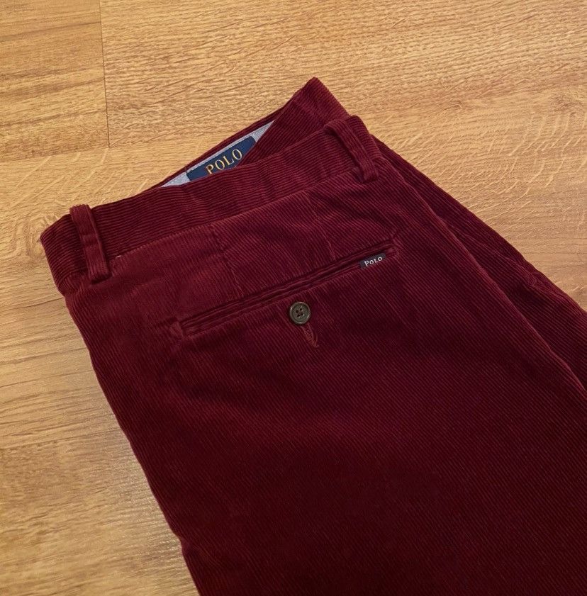 Polo Ralph Lauren Polo Ralph Lauren Corduroy Burgundy Pants x Old Money Size US 33 - 1 Thumbnail