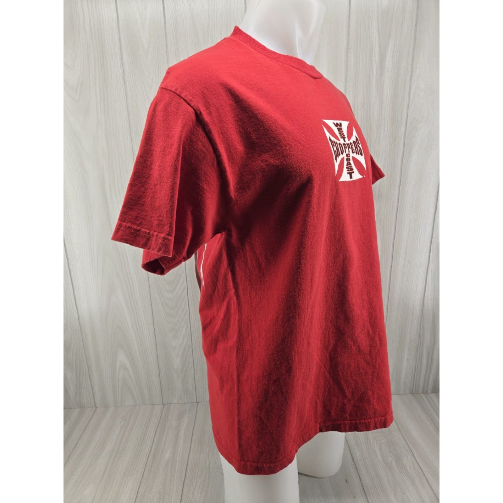 West Coast Choppers VINTAGE West Coast Choppers Shirt Mens T-Shirt 90s Red L 30" Down Back 21" Armpit to Armpit Jesse James WCC Y2K Size US L / EU 52-54 / 3 - 7 Thumbnail