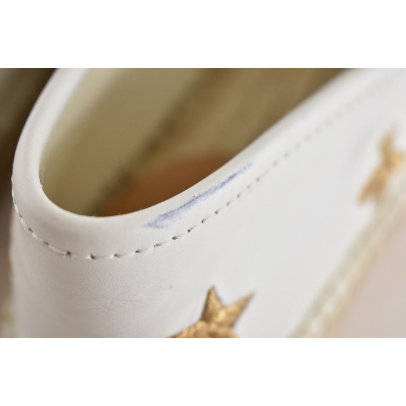 Gucci Gucci Pilar White Leather Gold Bee Star Embroidered Logo Size US 7 / IT 37 - 15 Thumbnail