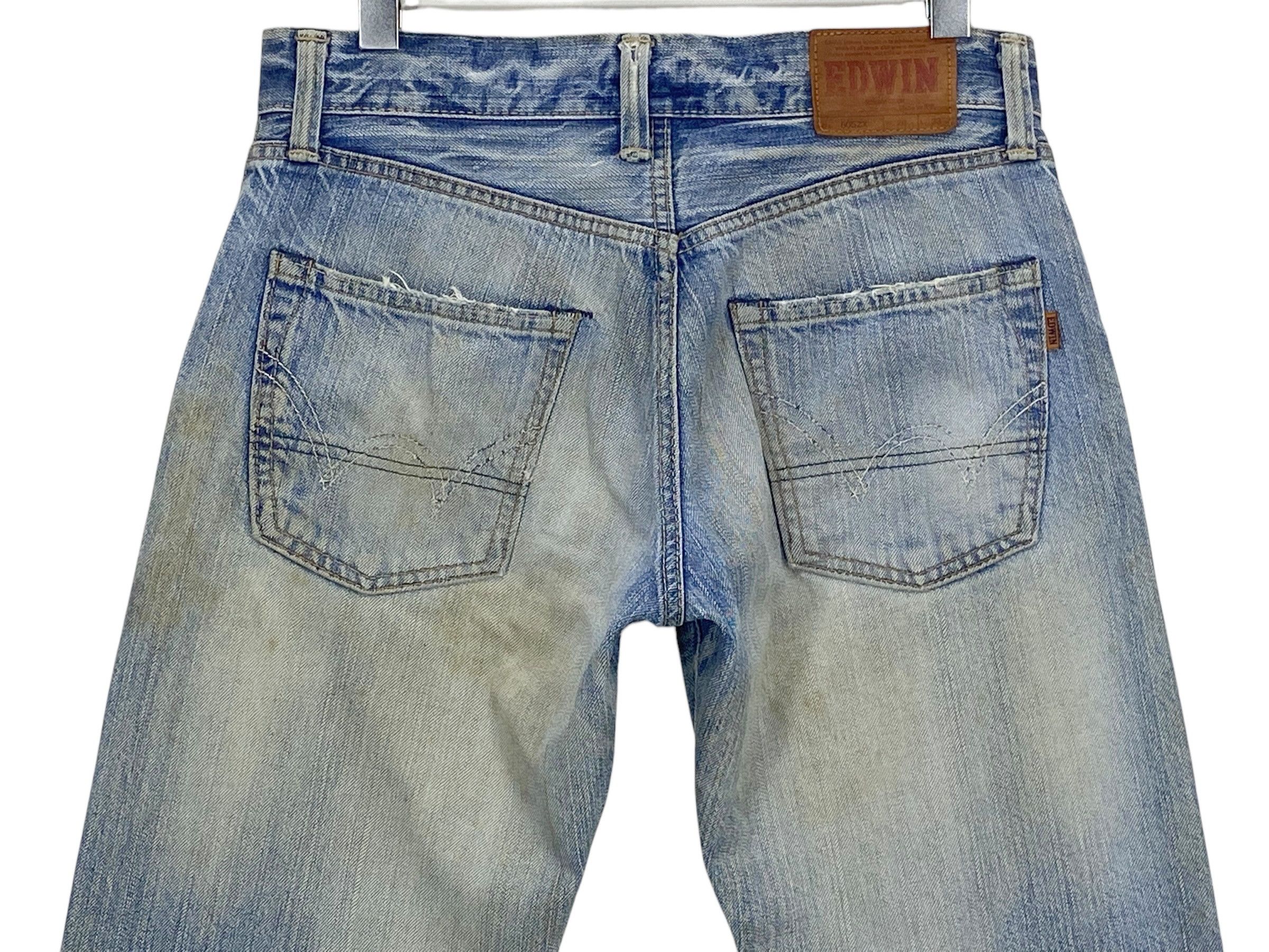 Edwin × Vintage Edwin Selvedge Denim Japanese Distressed Pants Japan Made Size US 30 / EU 46 - 6 Thumbnail