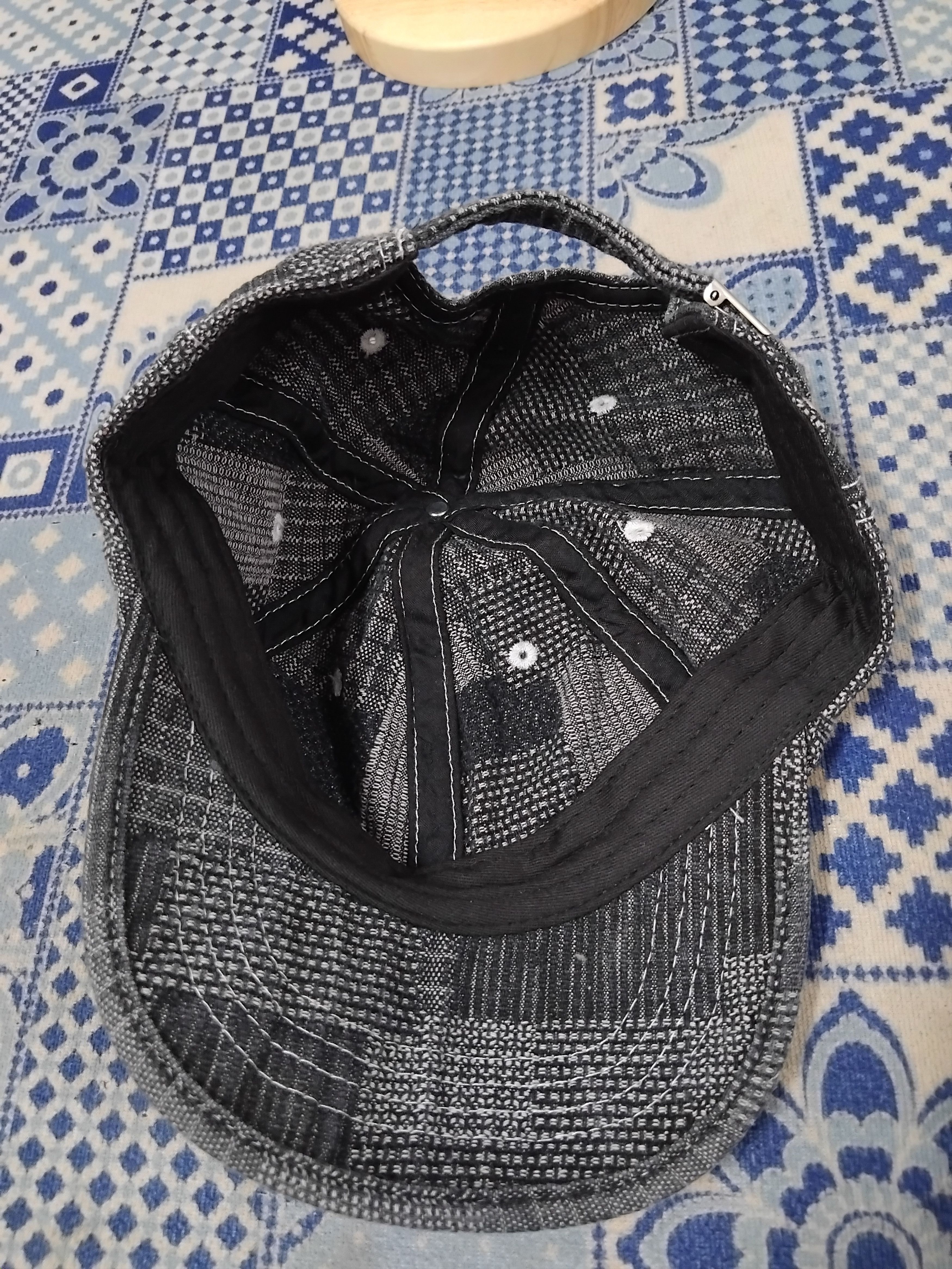If Six Was Nine Shashiko print black colour kapital inspired cap Size ONE SIZE - 2 Thumbnail