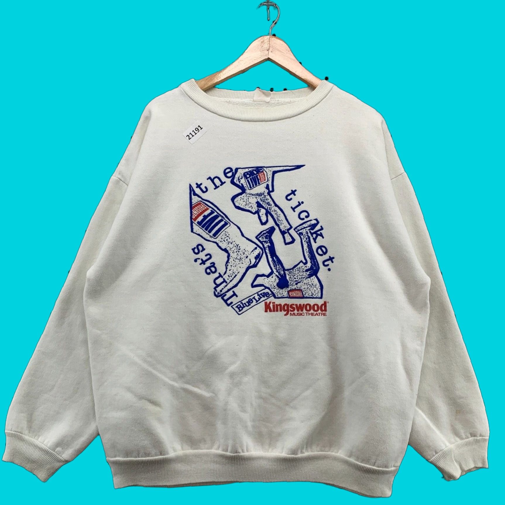 Vintage Vintage Kingswood Music Theater Crewneck Sweatshirt Adult XL White Music 90s Concert Pullover Size US XL / EU 56 / 4 - 1 Thumbnail