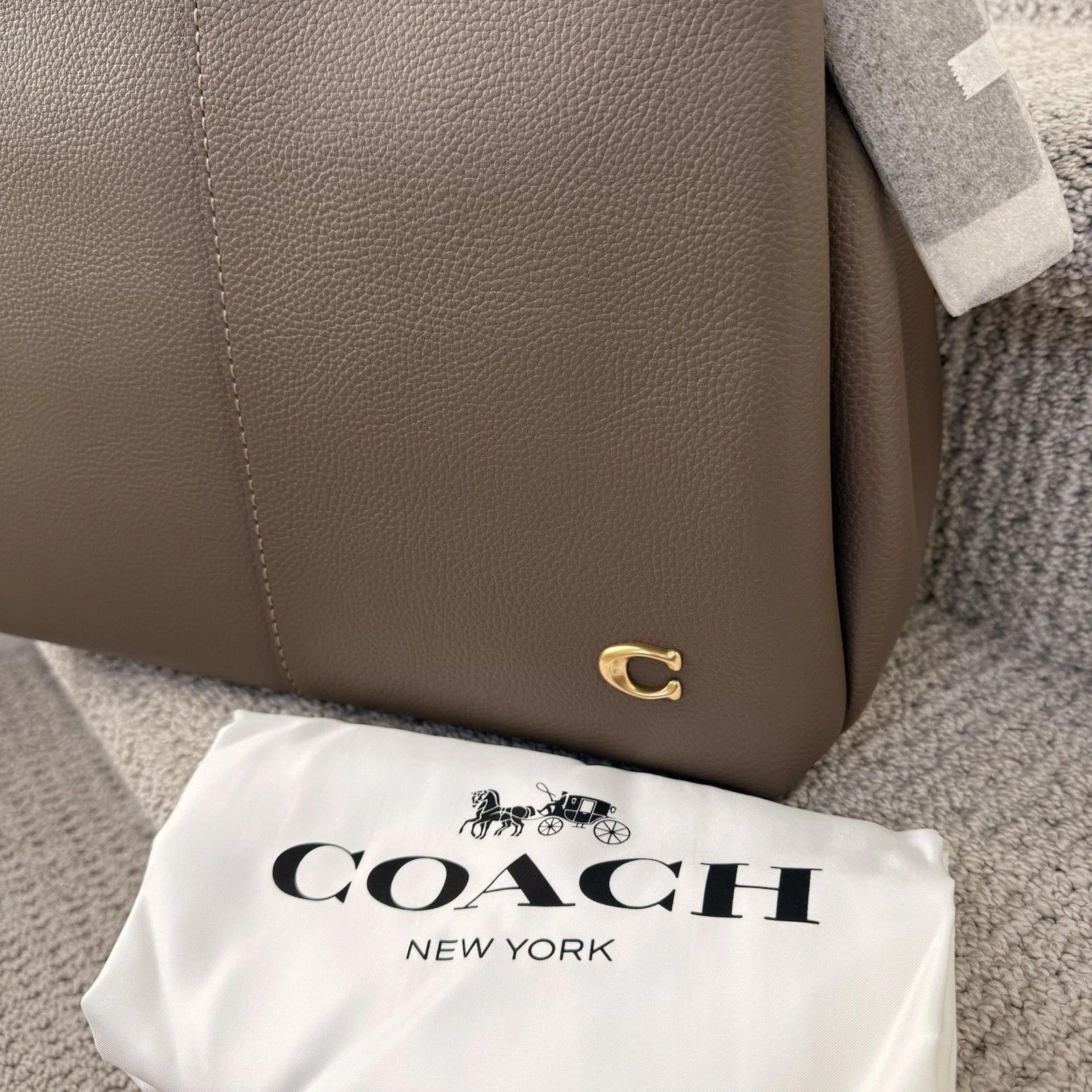 Coach COACH Lana Large Leather Shoulder Handle Bag Dark Stone Gray Size ONE SIZE - 5 Thumbnail
