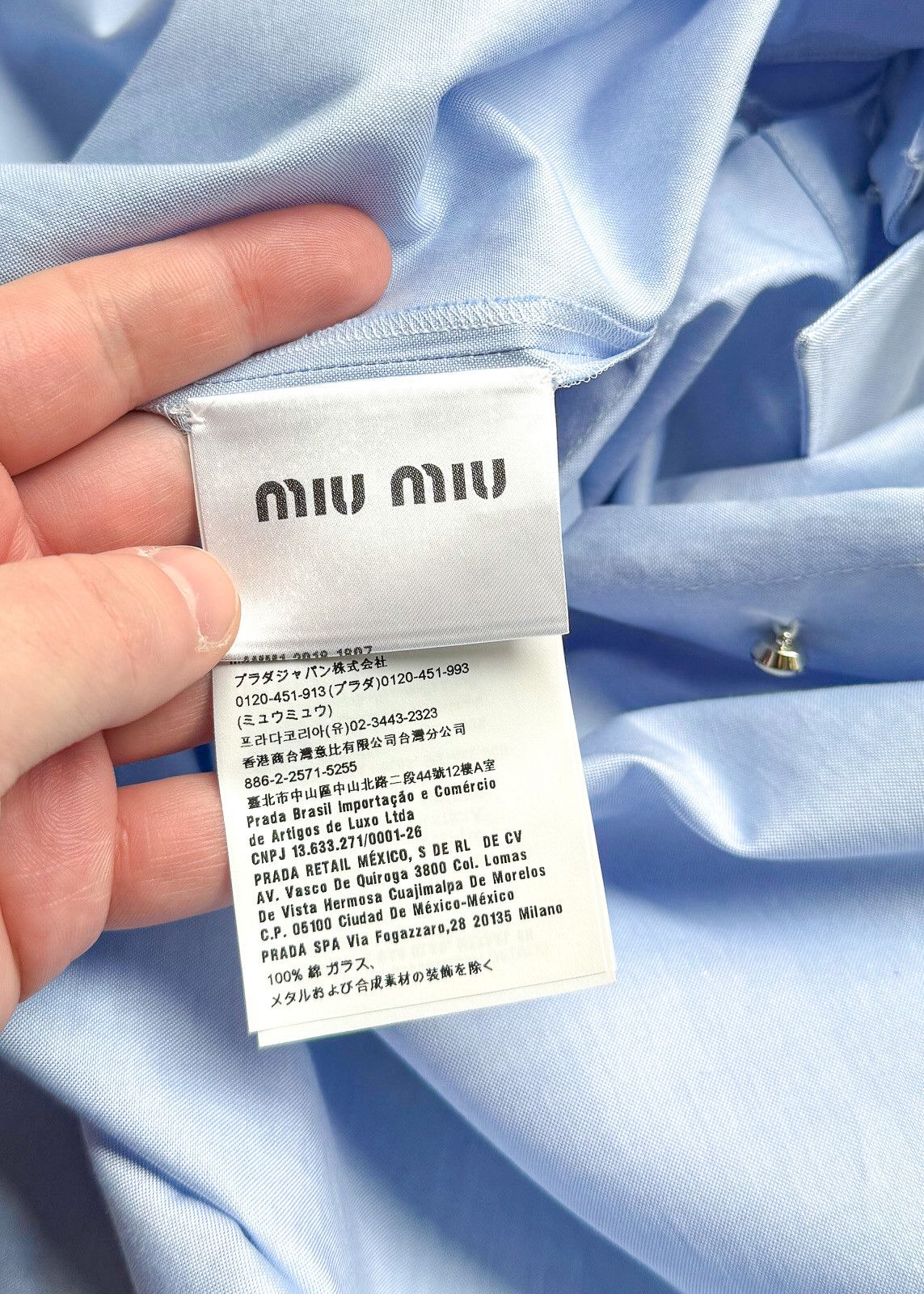 Miu Miu Miu Miu 2018 Blue Chambray Black Cat Embroidered Shirt Size XS / US 0-2 / IT 36-38 - 8 Thumbnail