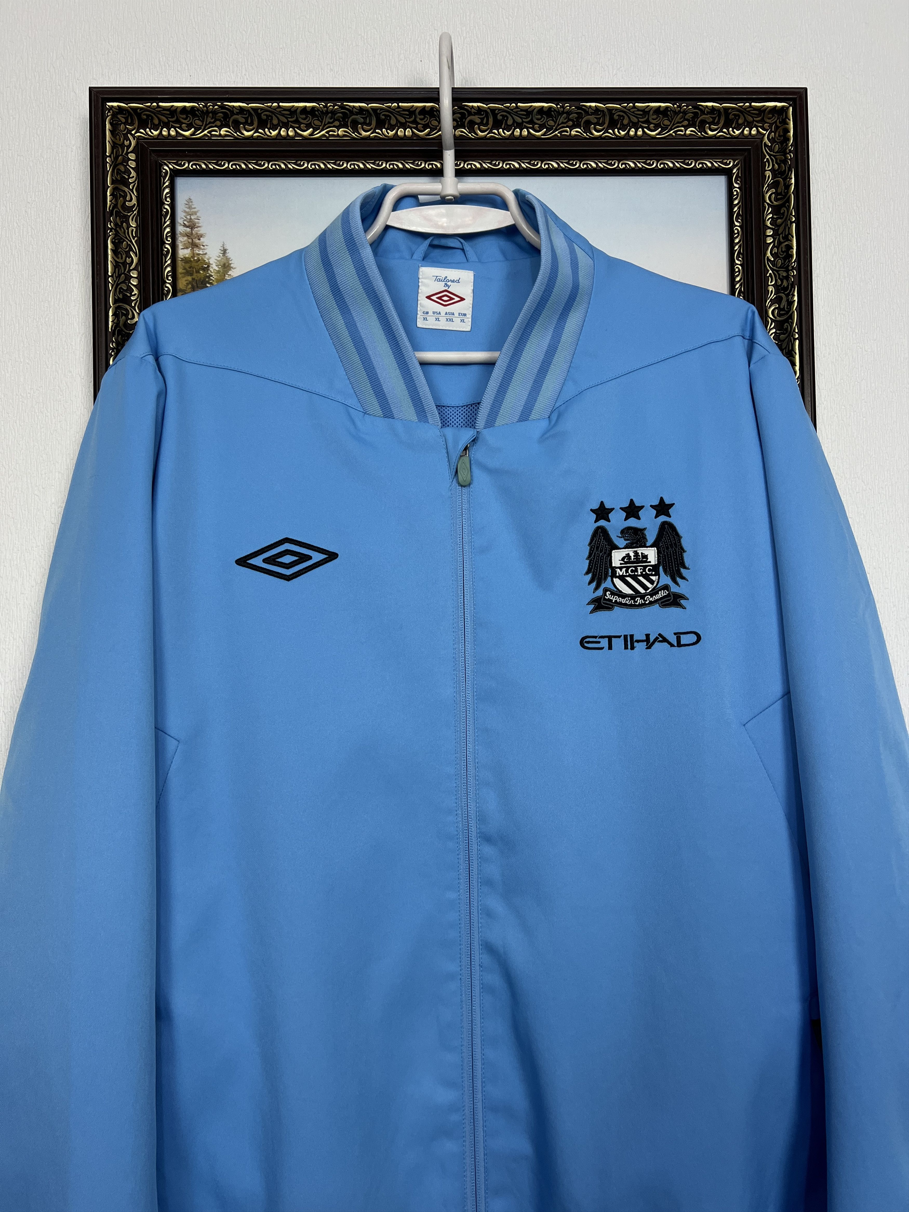 Umbro Vintage Manchester City Football Jacket Soccer Track Top Size US XL / EU 56 / 4 - 2 Thumbnail