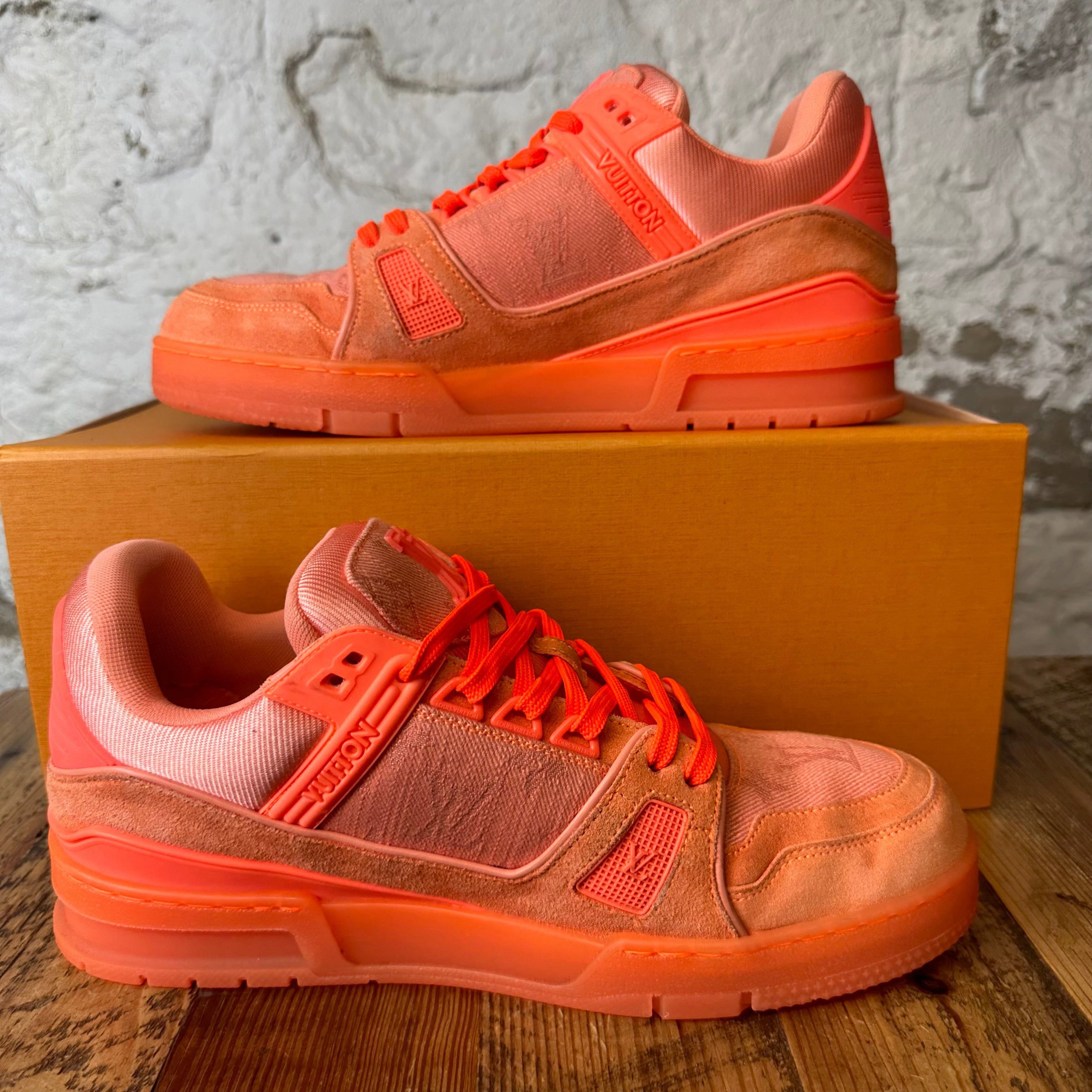 Louis Vuitton Louis Vuitton Orange Peach Trainer Sneaker Sz 9 (7.5LV) Size US 9 / EU 42 - 2 Thumbnail