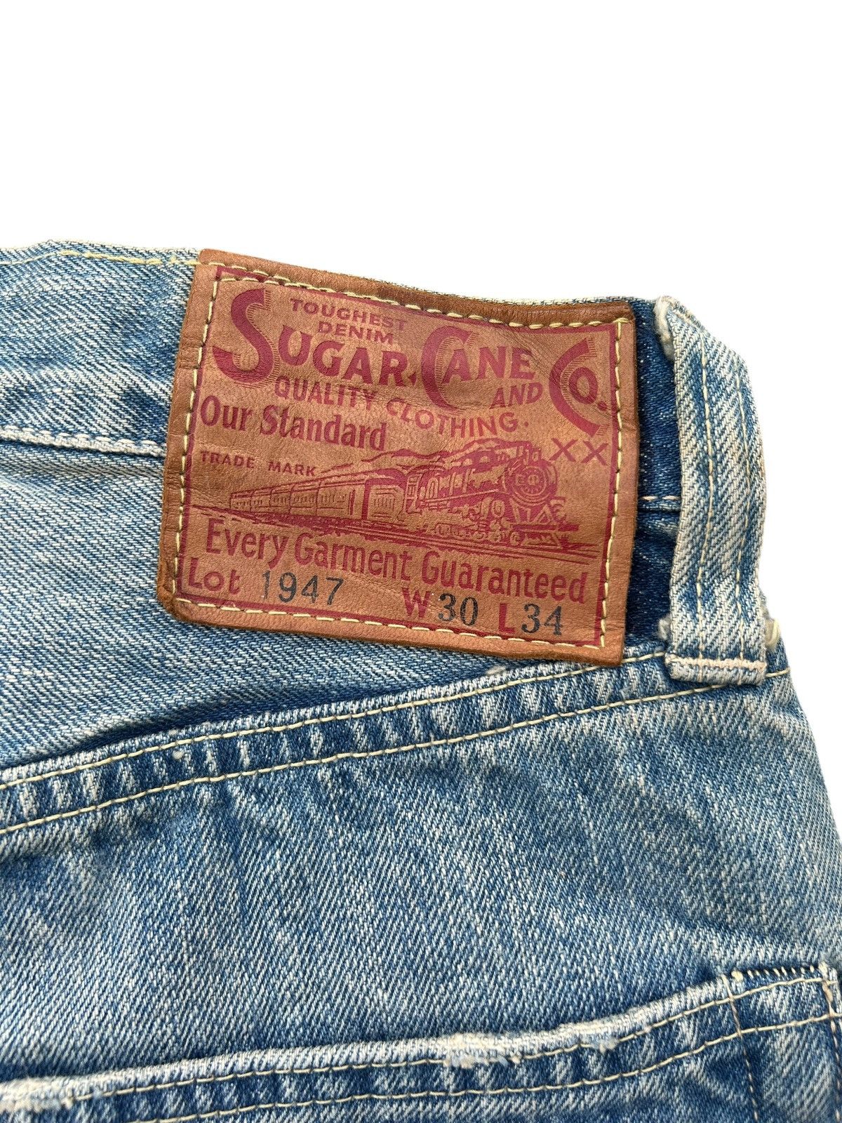 Kapital × Sugar Cane × Vintage Vintage Sugar Cane Selvedge Distressed Short Denim Jeans Size US 28 / EU 44 - 2 Thumbnail