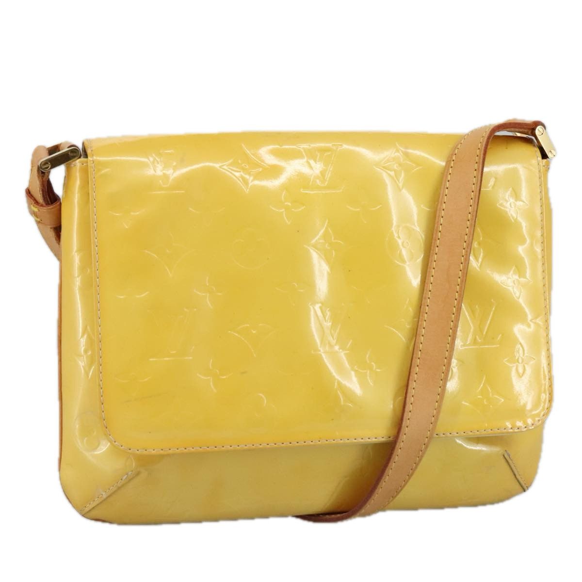 Thompson Street Yellow Patent Leather Shoulder Bag