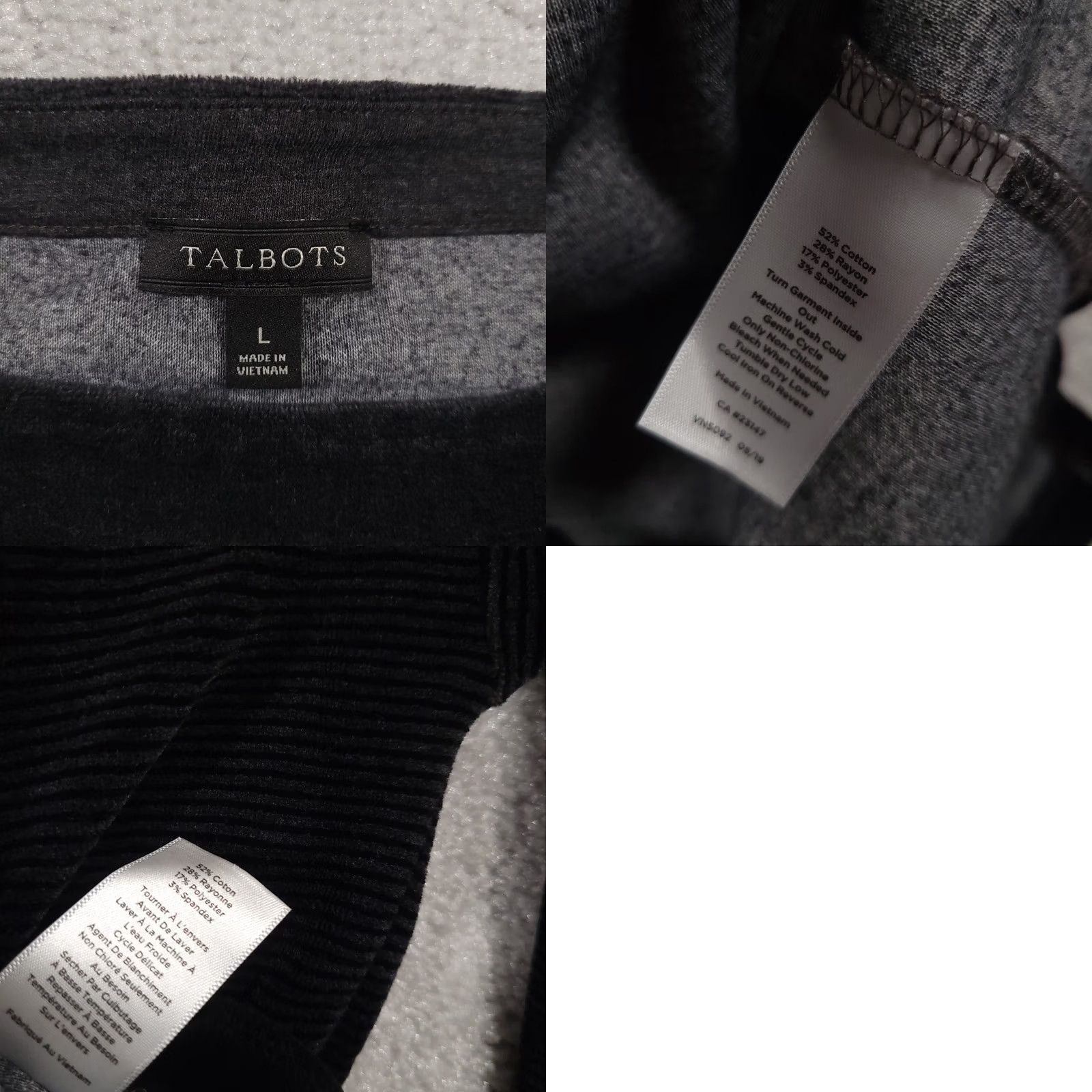 Talbots Talbots Shirt Women's Large Black Boat Neck Striped Velour 3/4 Sleeve Casual Size L / US 10 / IT 46 - 9 Thumbnail