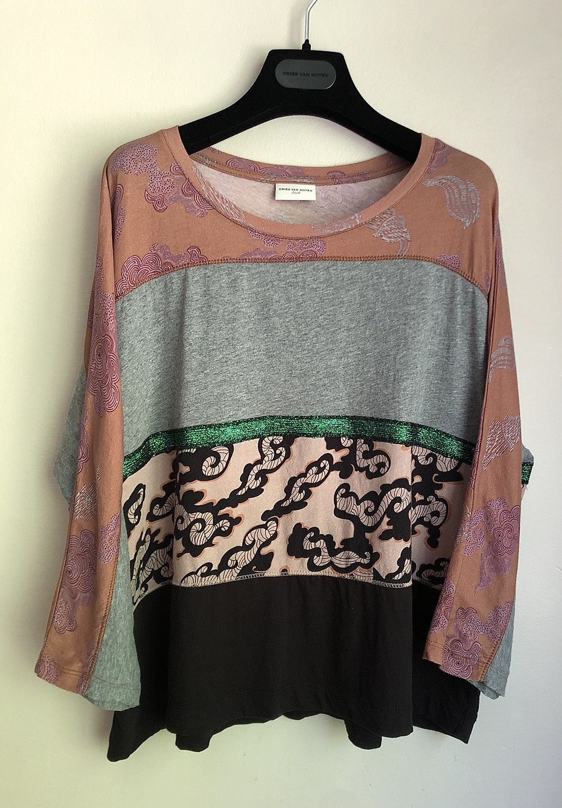 Dries Van Noten Dries Van Noten Glittered Striped Multi Print Shirt Size US S / EU 44-46 / 1 - 23 Thumbnail