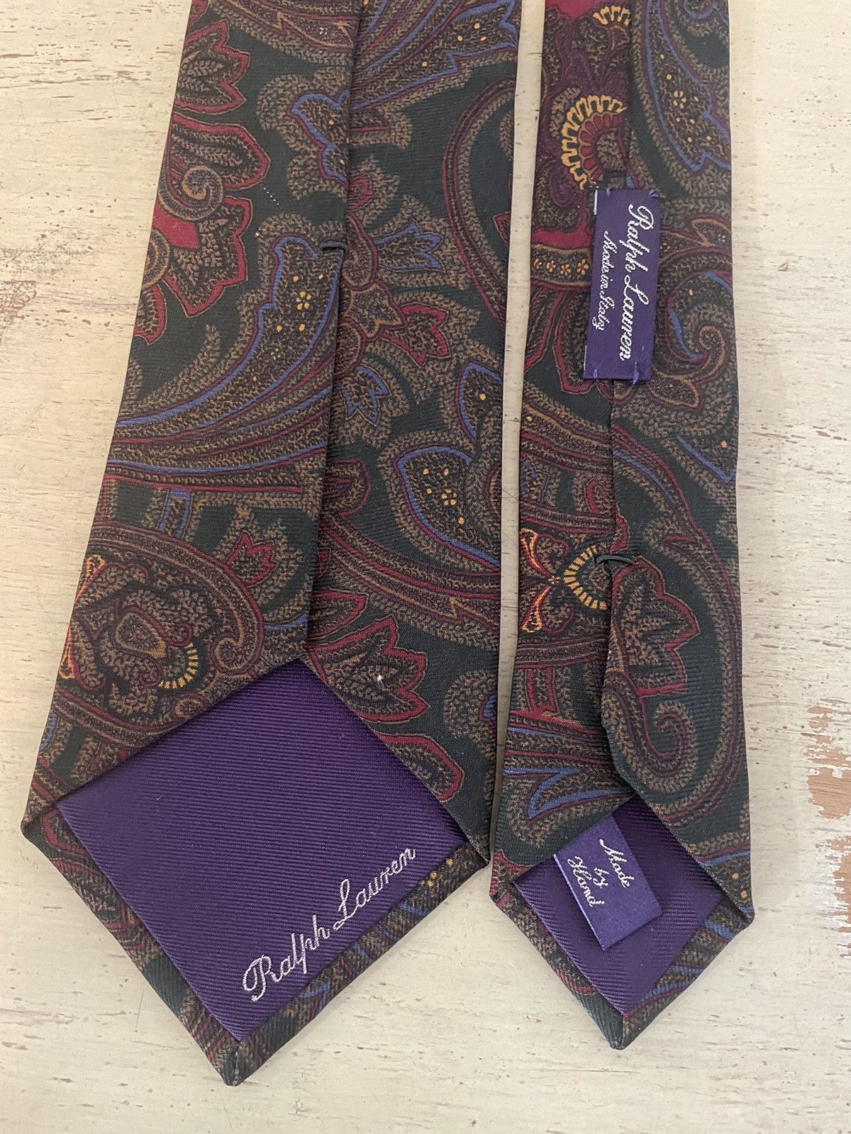 Ralph Lauren Purple Label Paisley Print Silk Tie Size ONE SIZE - 2 Thumbnail