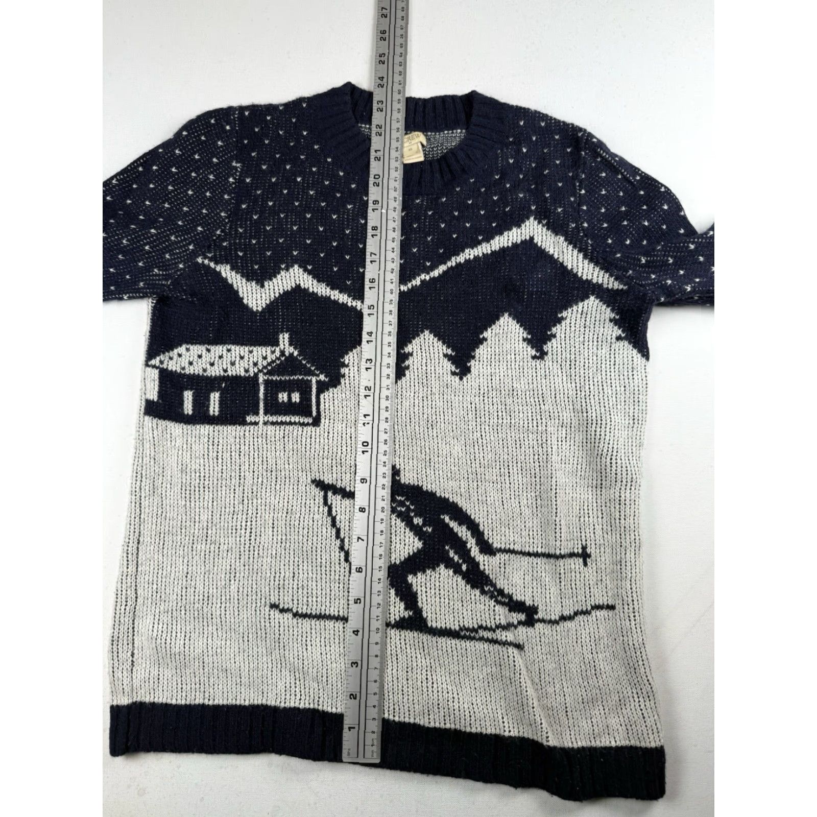 J.Crew J.CREW Intarsia Ski Scene Sweater Womens XS Blue Wool Knit Pullover Winter Cabin Fall Winter Spruce Up Size XS / US 0-2 / IT 36-38 - 5 Thumbnail