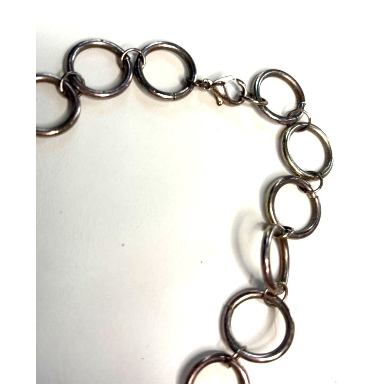 Other Brown Gemstone & Silver Circle Link Necklace Size ONE SIZE - 4 Thumbnail