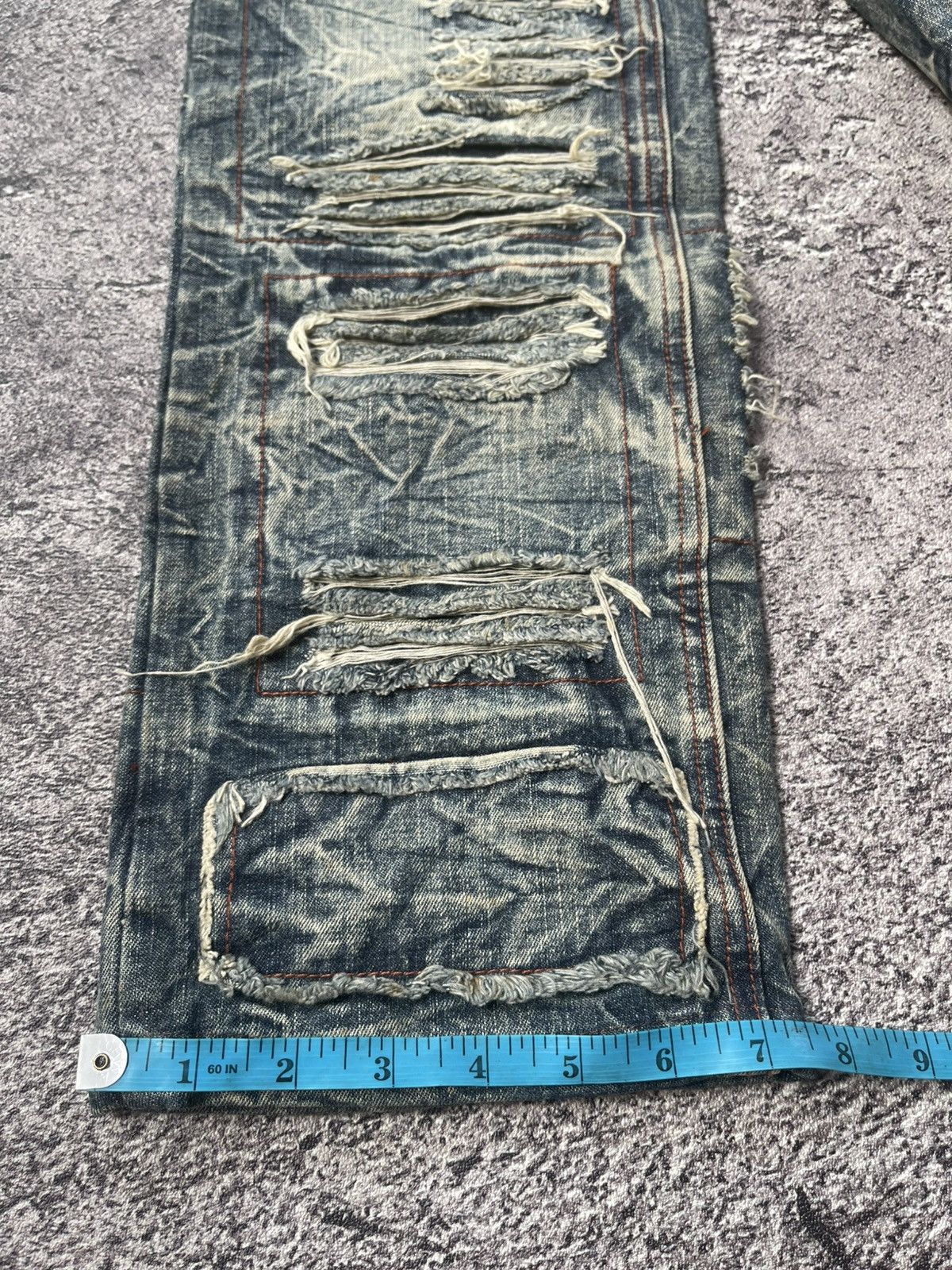 LOWBOX Y2K Lowbox D-Blu distressed ifsixwasnine bootcut jeans Size US 31 - 17 Thumbnail