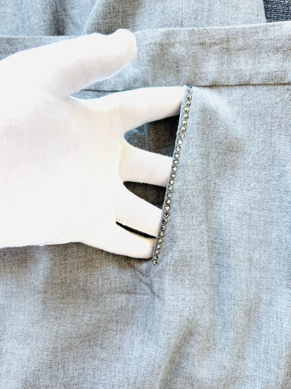 Blumarine Bluegirl by Blumarine crust trim cuffed gray trousers 42 Size 28" / US 6 / IT 42 - 5 Thumbnail