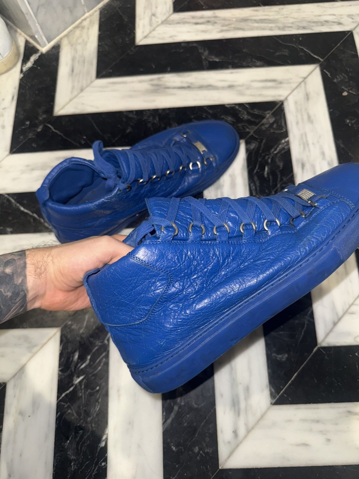 Balenciaga Balenciaga Arena Blue High Top Sneakers Size US 9 / EU 42 - 2 Thumbnail