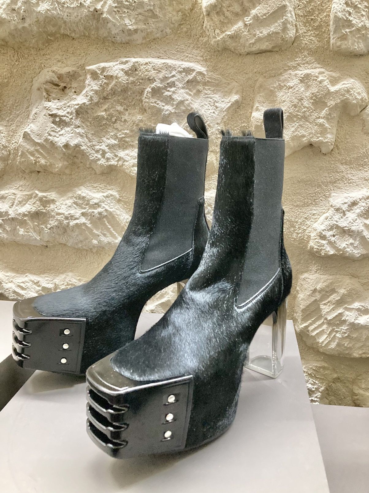 Rick Owens NEVER WORN / Calf Hair Platforms Chelsea Boots Size US 9 / EU 42 - 1 Thumbnail
