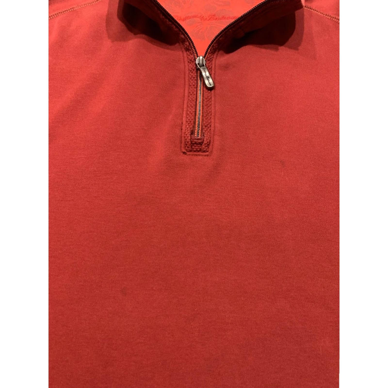 Tommy Bahama VINTAGE Tommy Bahama Sweatshirt Pullover 2XL Men Red Knit Zip Mock Neck 90s Beach Ready Mens Size US XXL / EU 58 / 5 - 7 Thumbnail