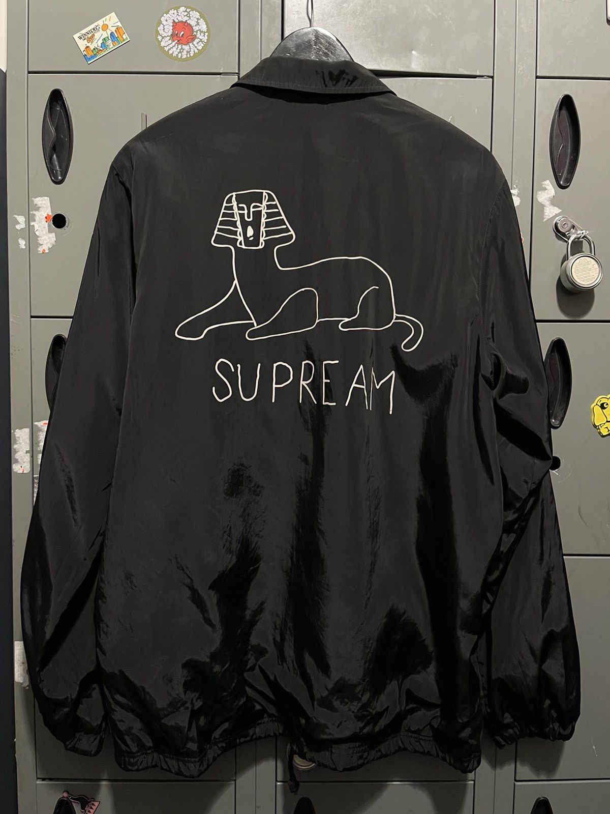 SUPREME X VINTAGE SUPREAM SPHINX ART SATIN COACH JACKET MARK GONZALES SUPREME