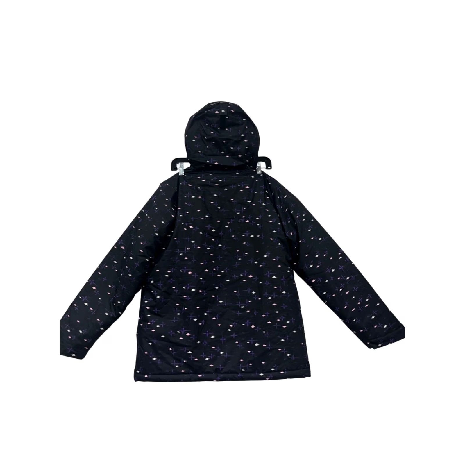 Vintage Columbia Outdoor Hooded Jacket XL Girls XLG Black Regular Winter Coat Hoodie Zip Pocket Mock-Velcro Cuffed Machine Washable Polyester Size XL / US 12-14 / IT 48-50 - 2 Thumbnail