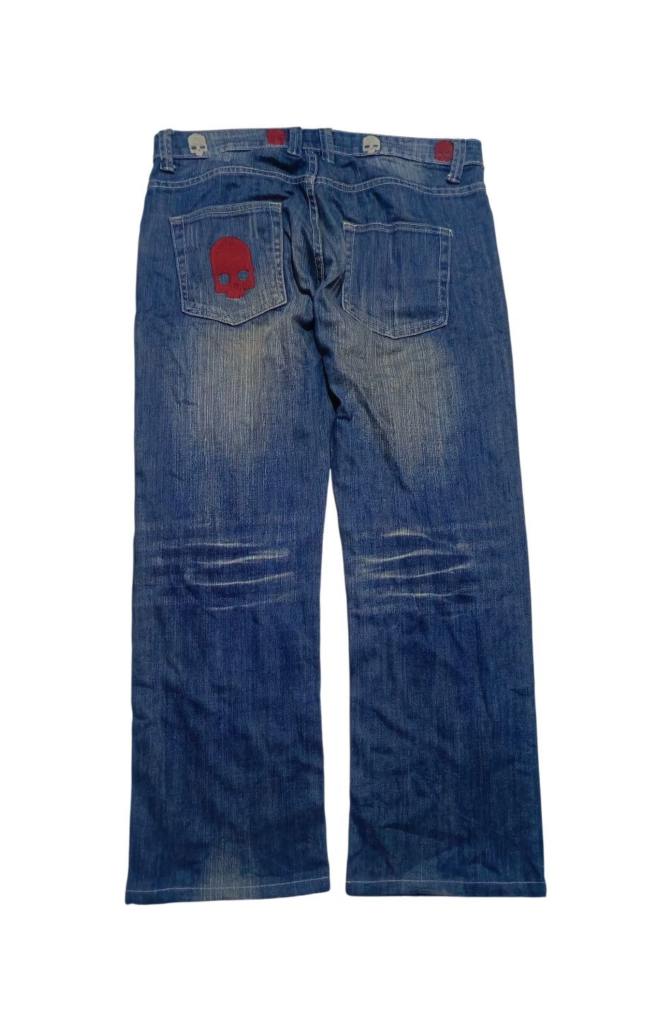 HYDROGEN Hydrogen Distressed Skulls Denim Pants Size US 34 / EU 50 - 2 Thumbnail