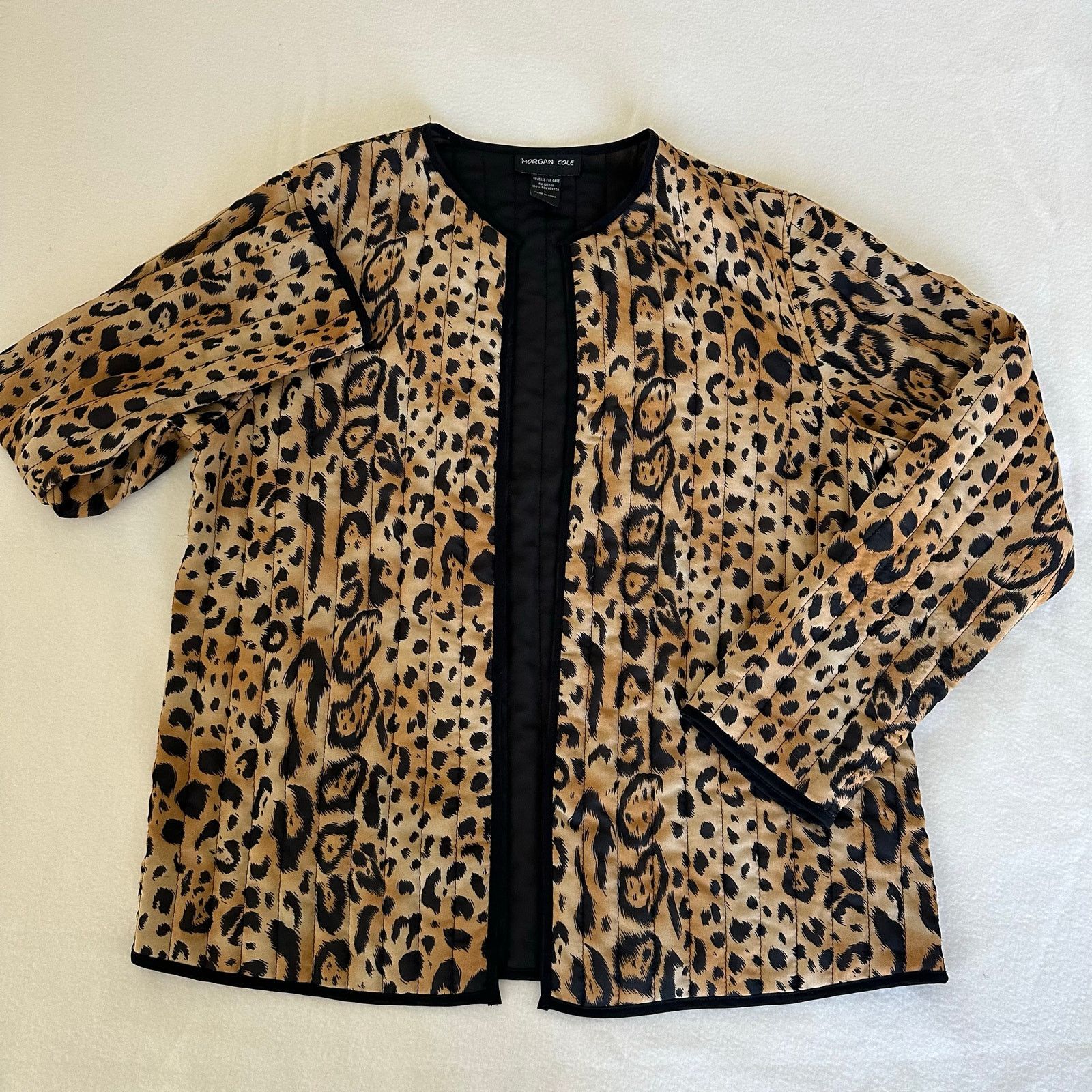 Other Leopard Print Quilted Open Front Blazer Size L Morgan Cole Size L / US 10 / IT 46 - 6 Thumbnail
