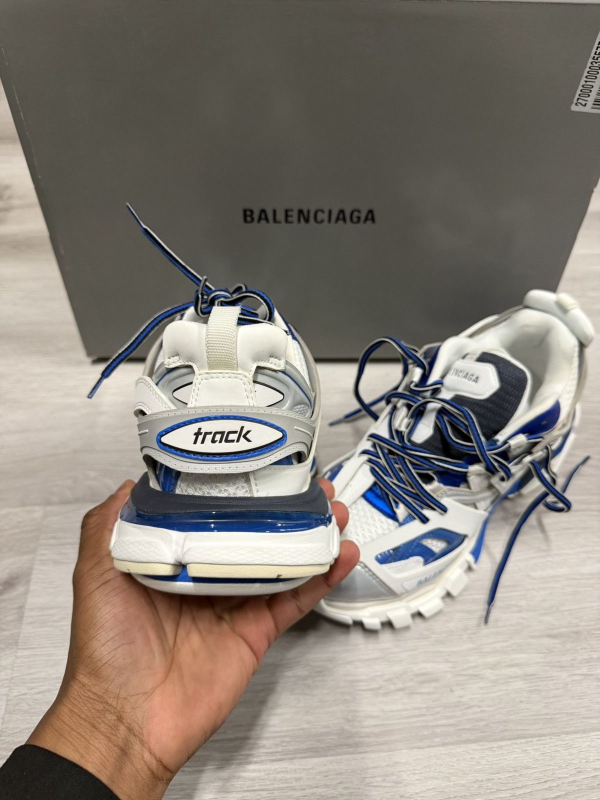 Balenciaga Balenciaga Track Sneakers White Blue Grey Size US 7 / EU 40 - 4 Thumbnail