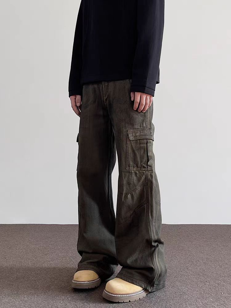 Japanese Brand × Jean Vintage Dirty Dye Workwear Aged Micro Flare Jeans Size US 30 / EU 46 - 2 Thumbnail