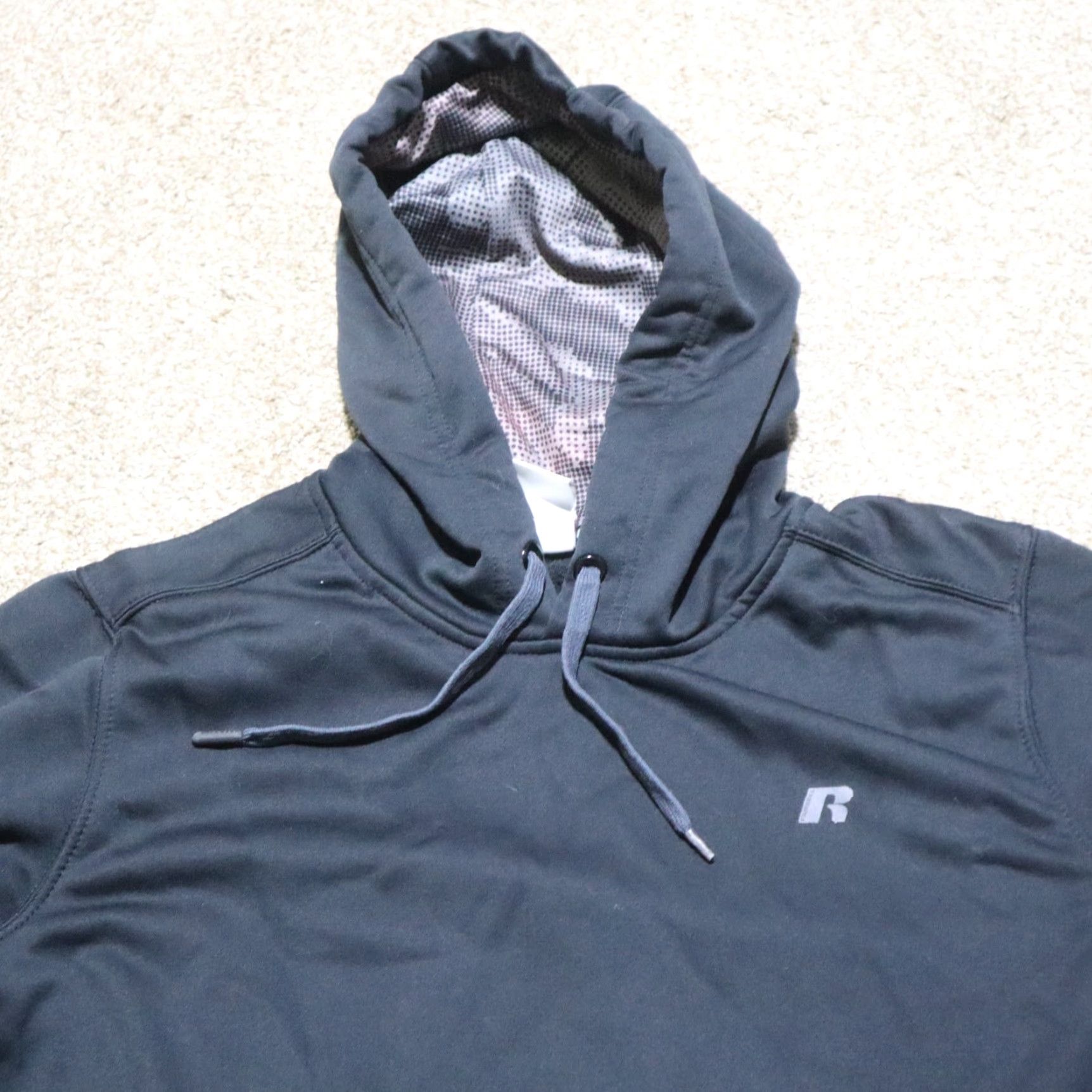 Logo 7 Russell Hoodie Full Zip Long Sleeve Black Logo Fleece Lined Sweater Mens L Large Size US L / EU 52-54 / 3 - 2 Thumbnail