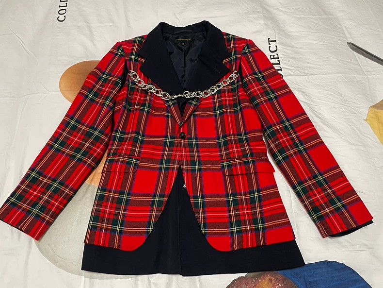 Comme des Garcons Comme des Garcons Red plaid suit with chain Size M / US 6-8 / IT 42-44 - 1 Thumbnail