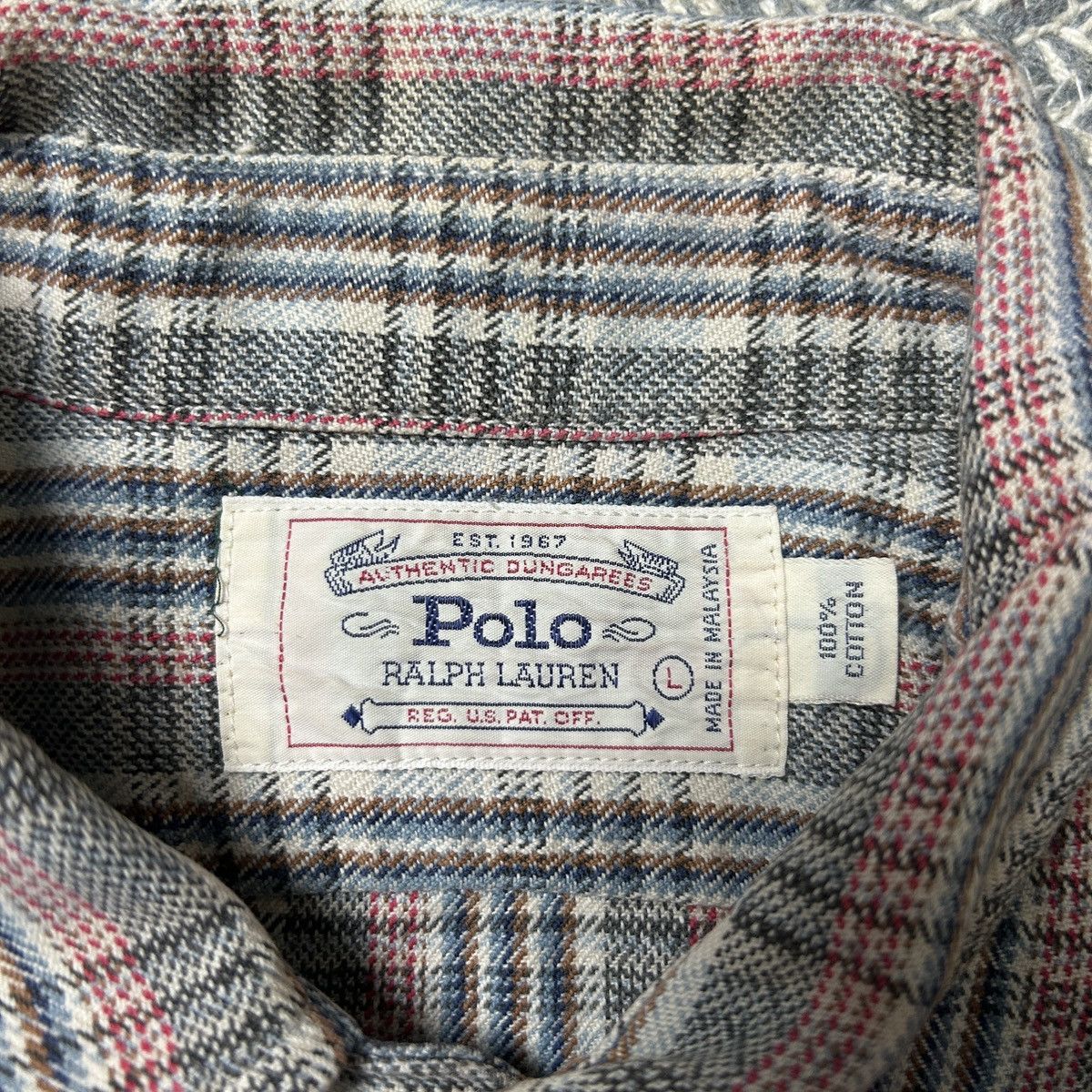Polo Ralph Lauren × RRL Ralph Lauren × Vintage Vintage 80's Ralph Lauren cotton woven plaid flannel shirt Size US M / EU 48-50 / 2 - 6 Thumbnail