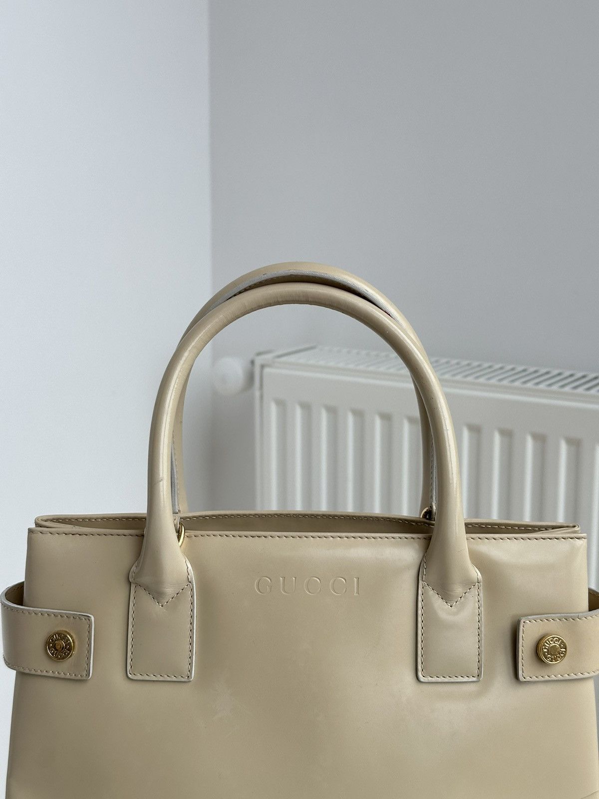Gucci Vintage Gucci Leather Beige Shoulder Hand bag 000 2404 0503 Size ONE SIZE - 3 Thumbnail