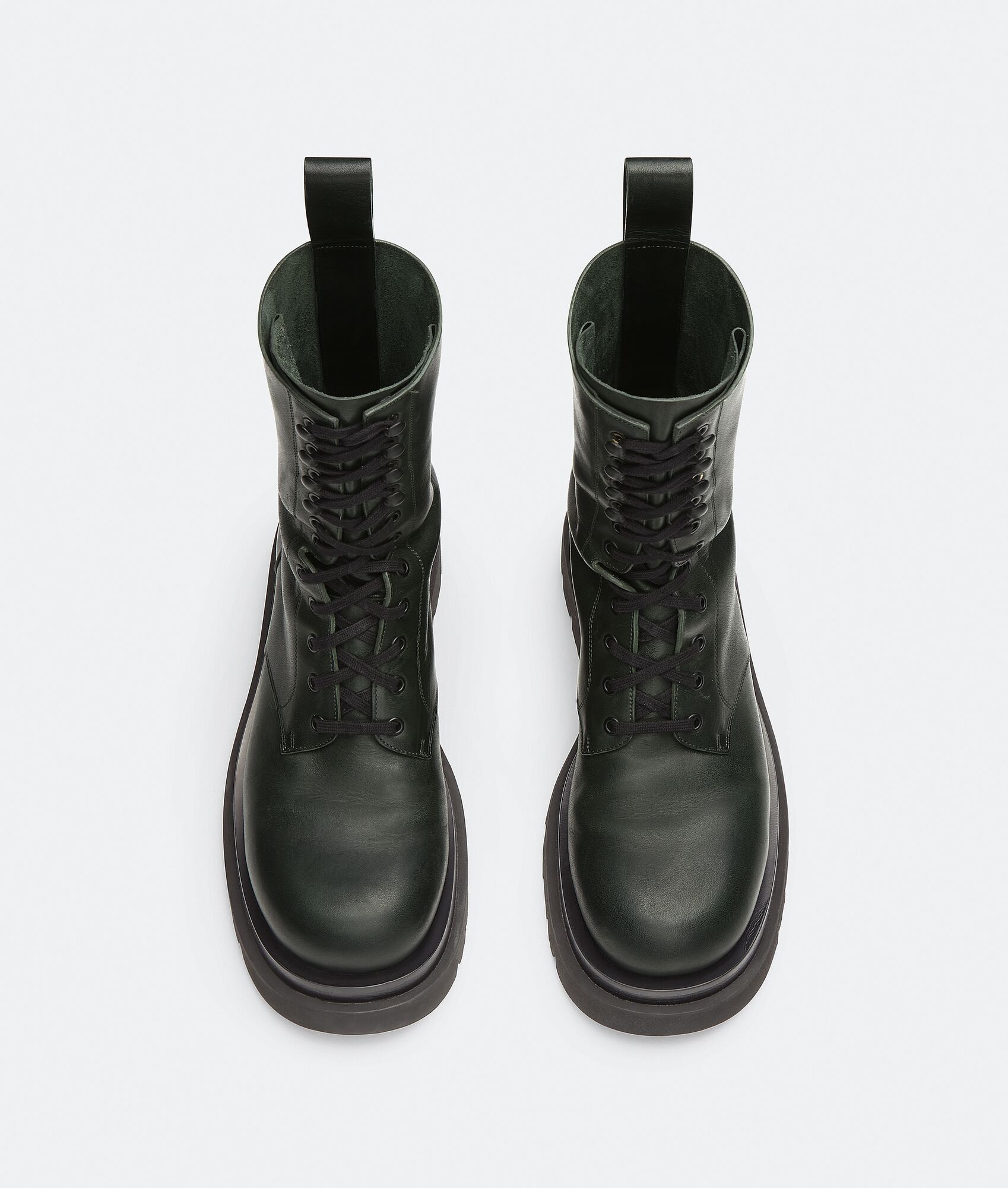 Bottega Veneta o1lv12m1124 Lug Lace-Up Boots in Bottle Green Size US 11 / EU 44 - 4 Thumbnail