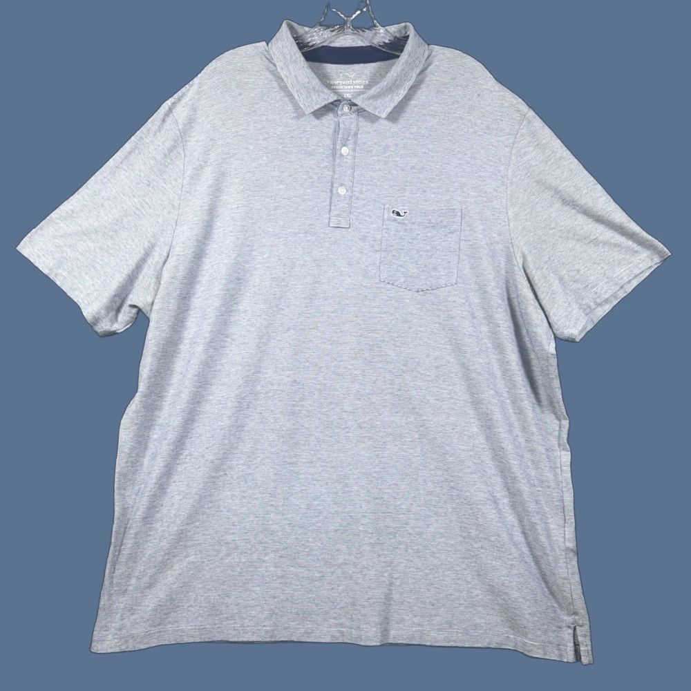Vineyard Vines Vineyard Vines Edgartown Polo Shirt Mens 2XL Gray Stretch Pocket Shirt Size US XXL / EU 58 / 5 - 1 Thumbnail