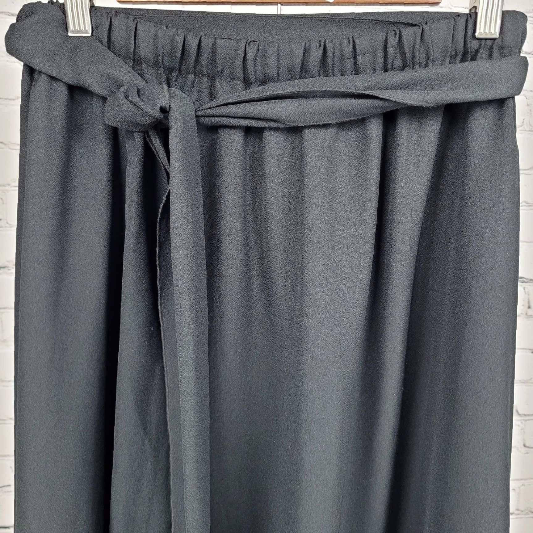 Vintage VINTAGE Tumbleweeds Black Belted Lined Elastic Waist Pull On Maxi Skirt USA XL Size 40" / US 18 - 5 Thumbnail