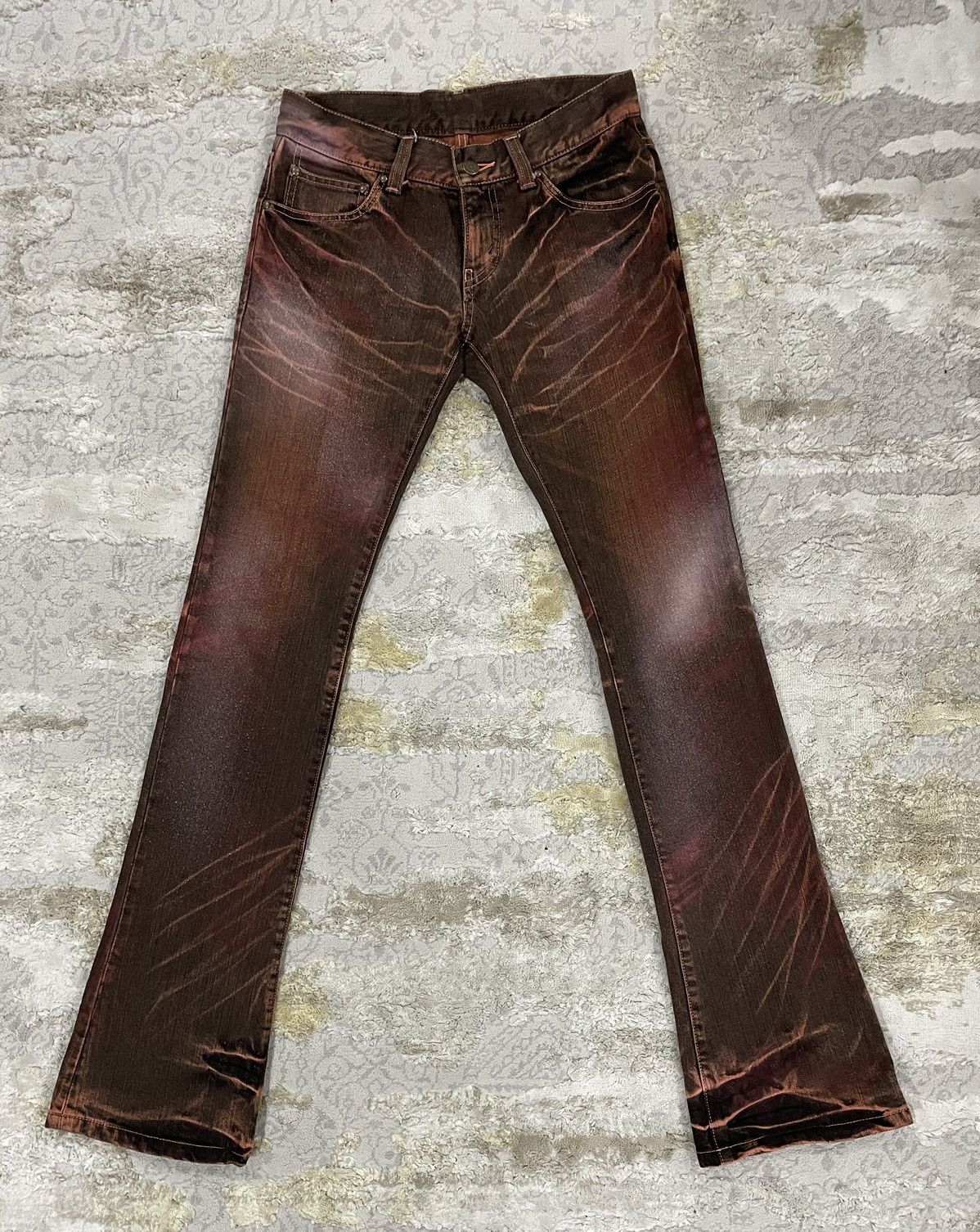 Tornado Mart Y2K Mudmax Clawmark Cherry Red Hellhound Flare jean Size US 30 / EU 46 - 2 Thumbnail