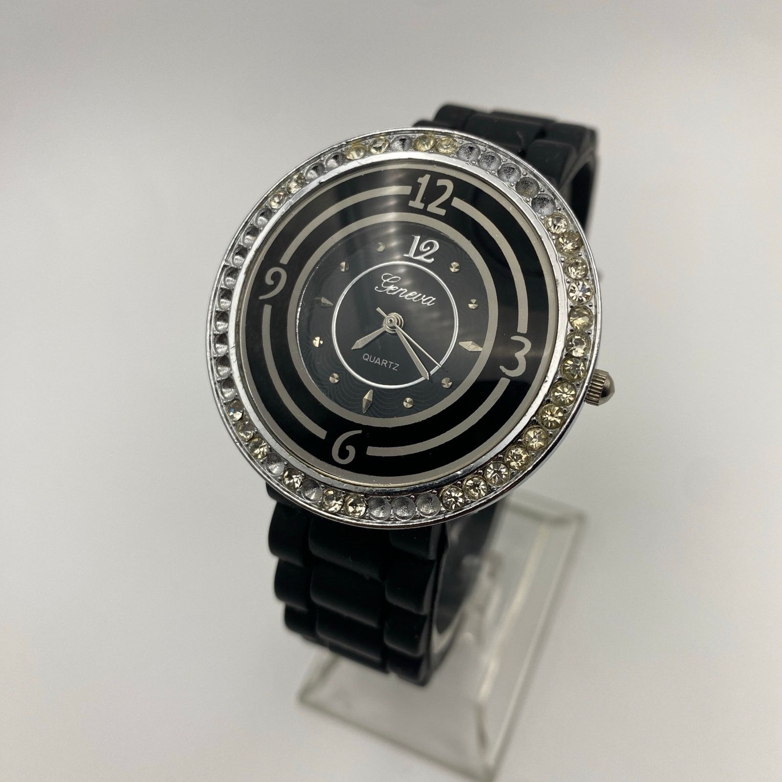 Other Geneva Platinum Ladies Quartz Watch - Black & Crystal Size ONE SIZE - 1 Thumbnail