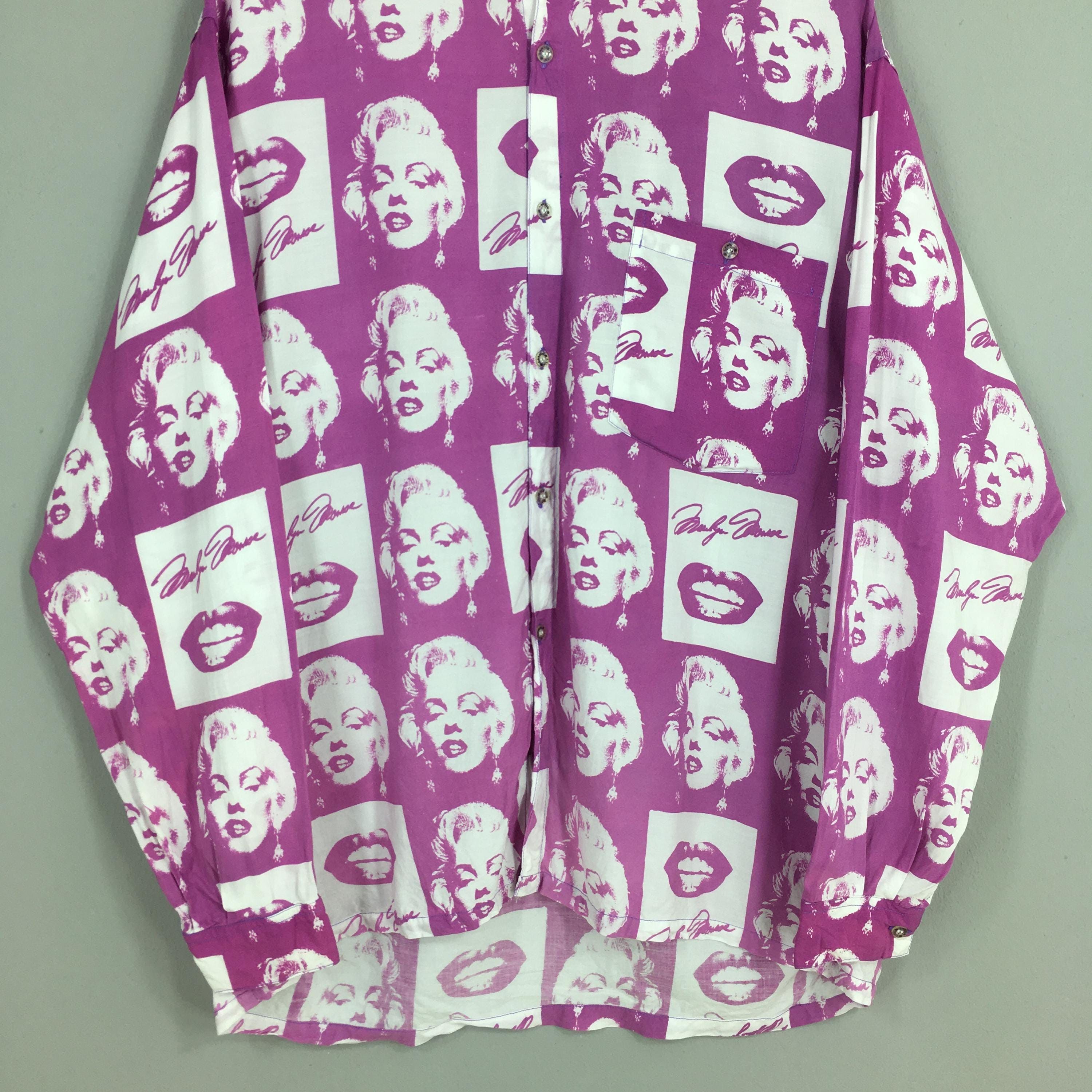 Vintage Vintage 90s Iconic Marilyn Monroe Pink Shirt Large Size US L / EU 52-54 / 3 - 4 Thumbnail