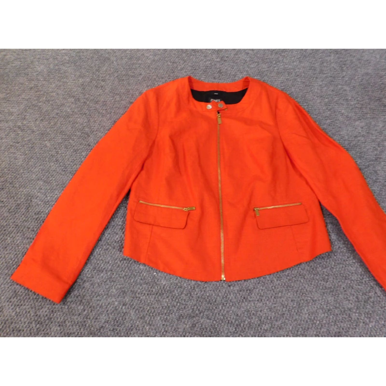 Jones New York Jones New York Jacket Womens 10 Orange Zip Sleeveless Stretch Linen Casual Plus Size Beach Basic Jacket Mens? Ladies? Size L / US 10 / IT 46 - 4 Thumbnail