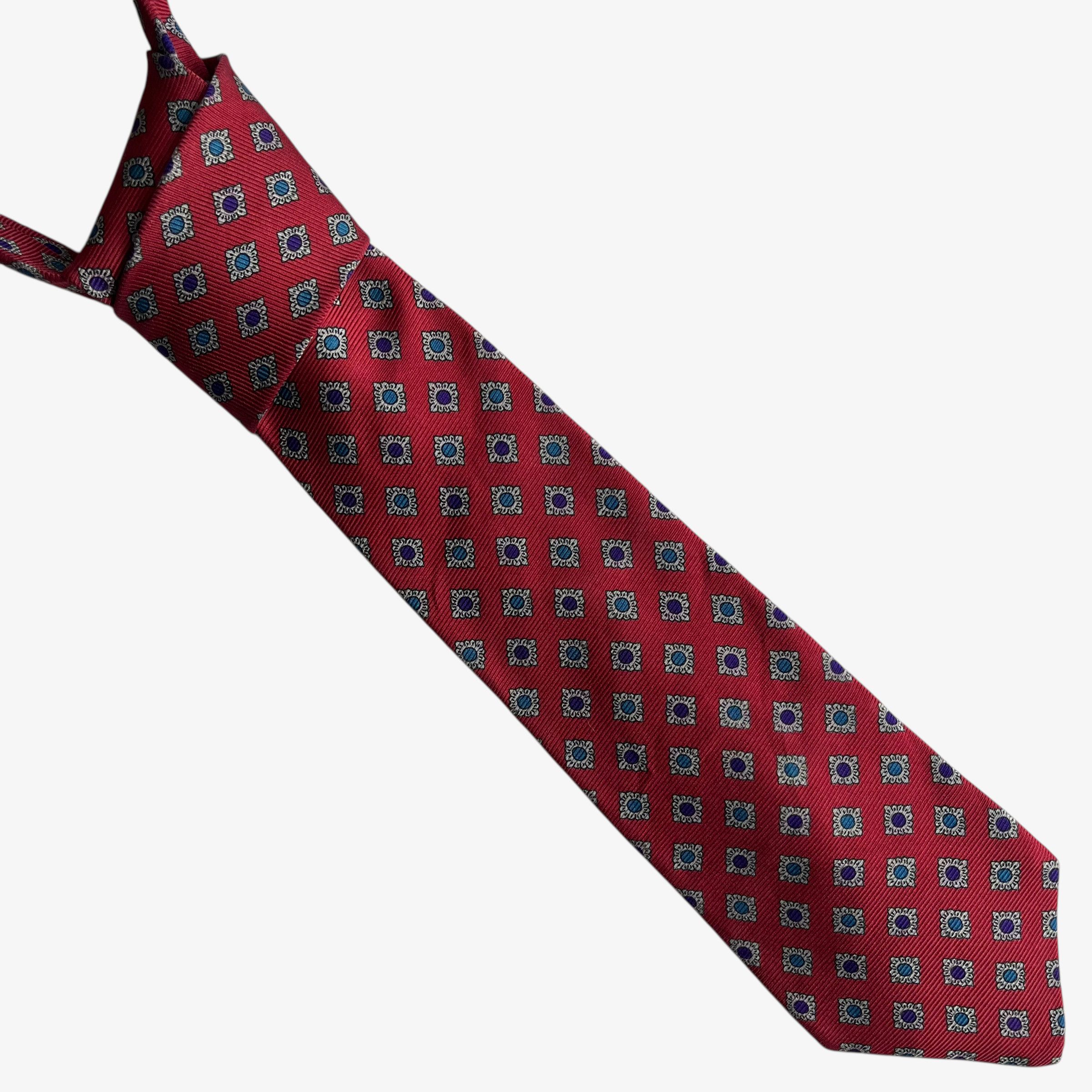 Liberty Vintage 90s Liberty Abstract Floral Print Red Silk Tie Size ONE SIZE - 1 Thumbnail